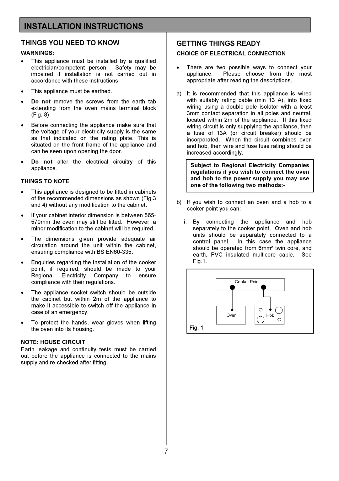 Electrolux 948, 949 manual Installation Instructions, Things YOU Need to Know, Getting Things Ready, Things to Note 