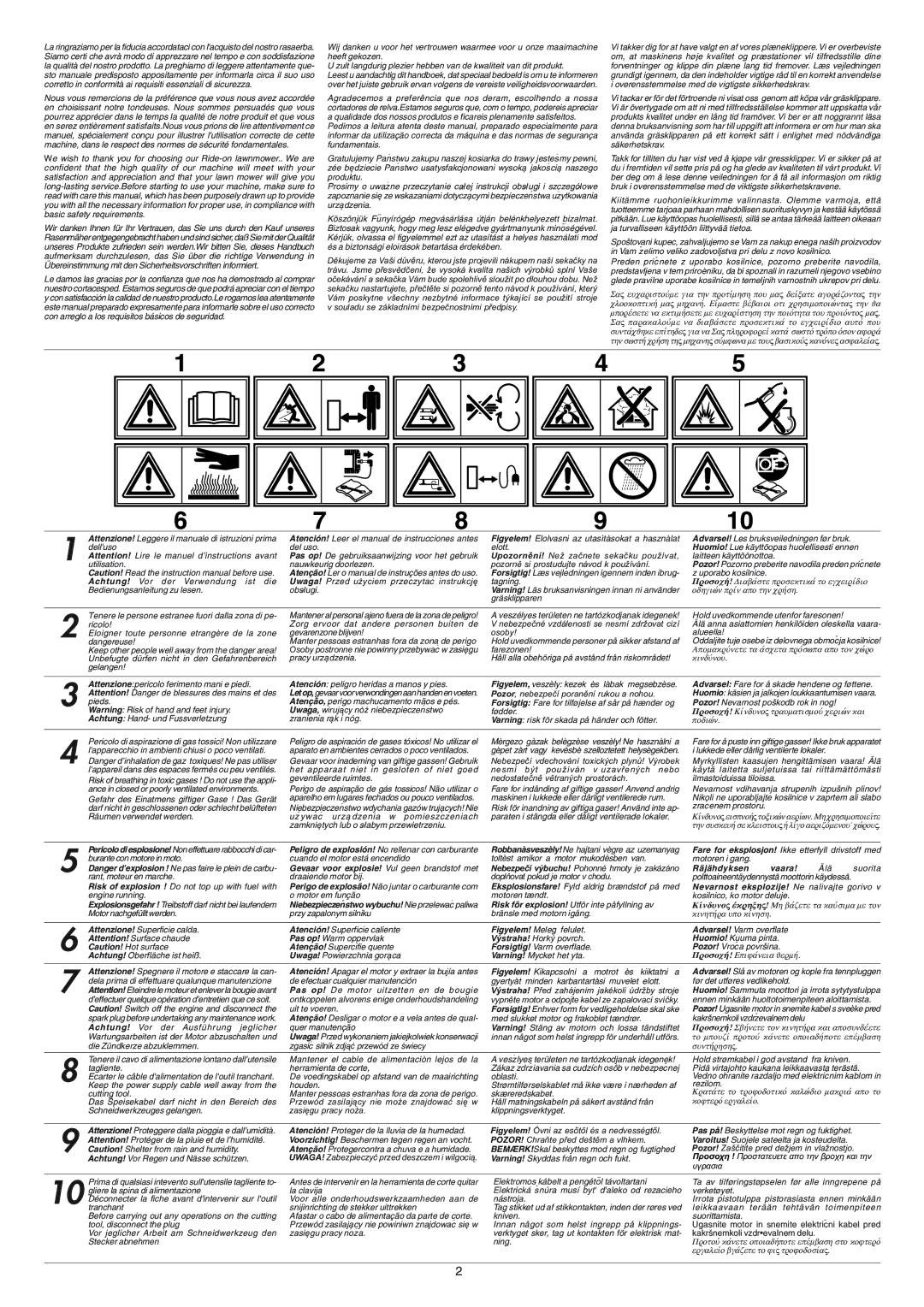 Electrolux 95387831900, 125H instruction manual Gevaar voor explosie! Vul geen brandstof met 