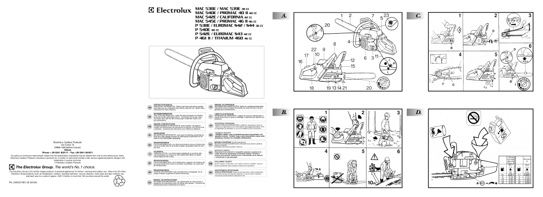 Electrolux 95390036100, 95390048100, 95390036300, 95390028400, 540E, S44 38 CC, 539E 38 CC manual MAC 542E / California 42 CC 