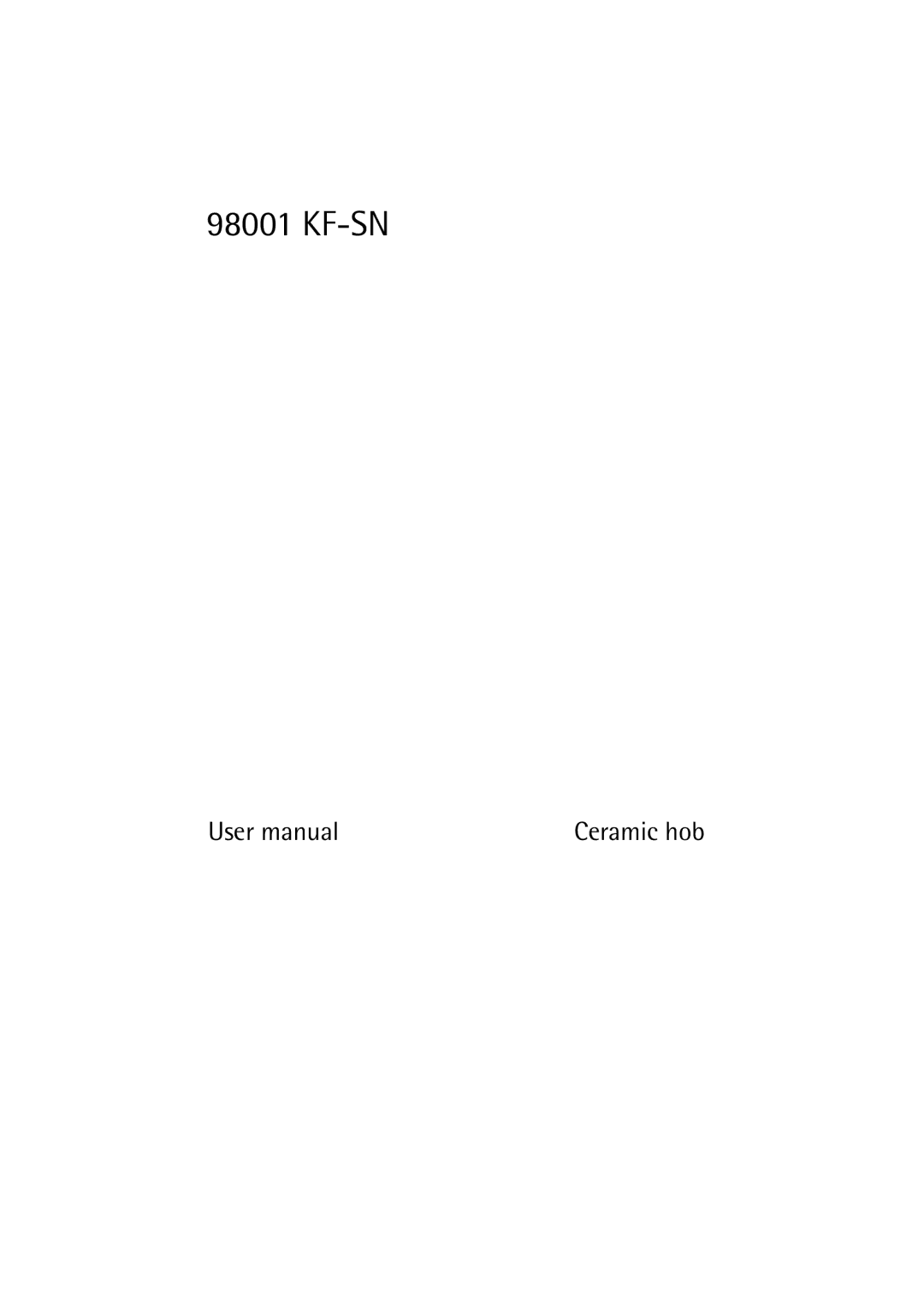 Electrolux 98001 KF SN user manual 