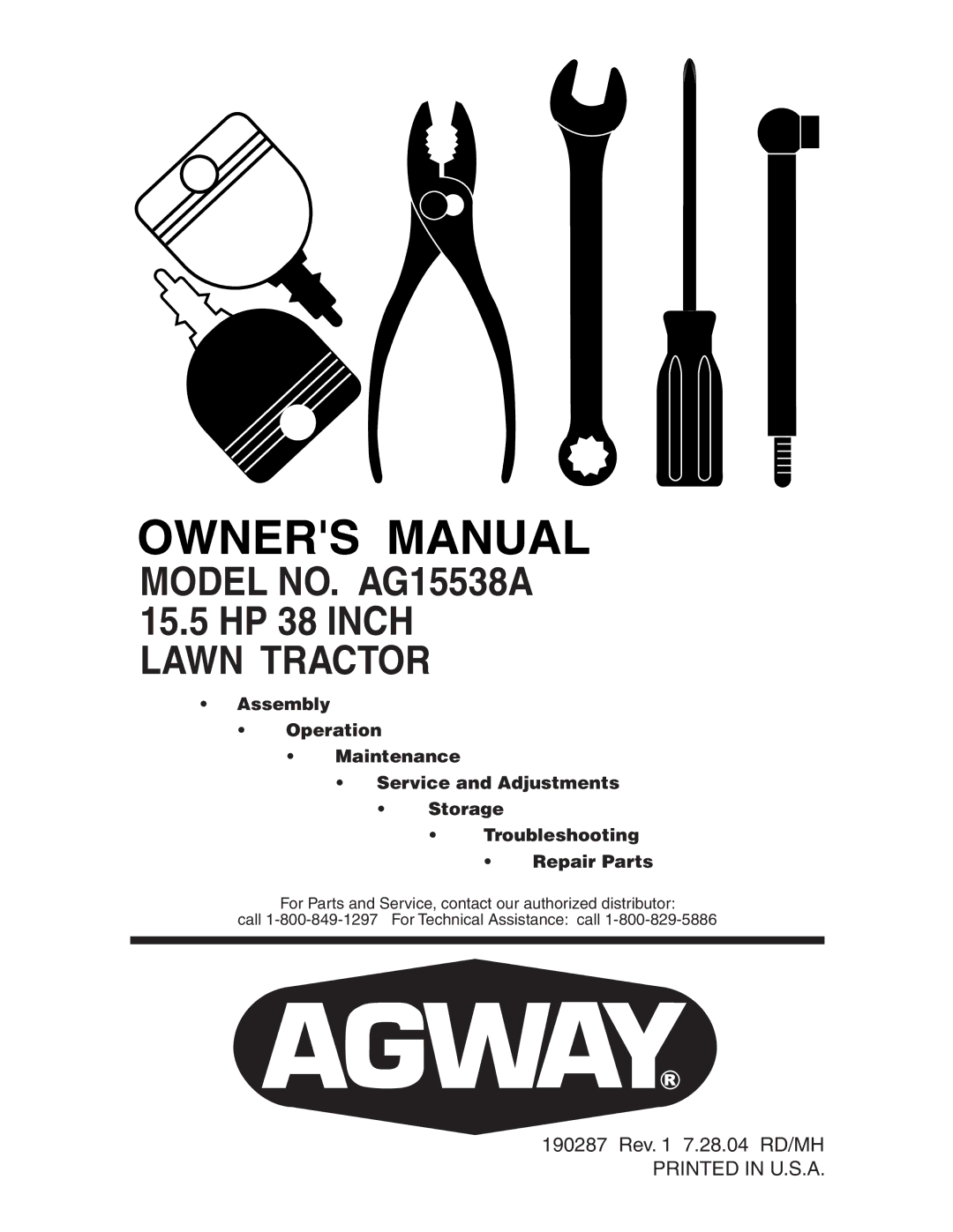 Electrolux manual Model NO. AG15538A 