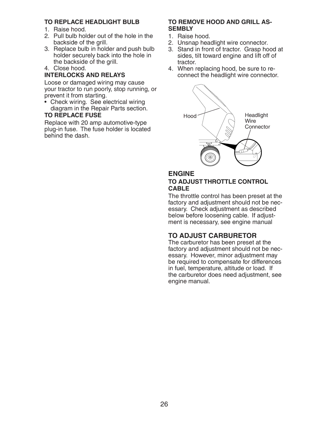 Electrolux AG15538A manual To Adjust Carburetor 