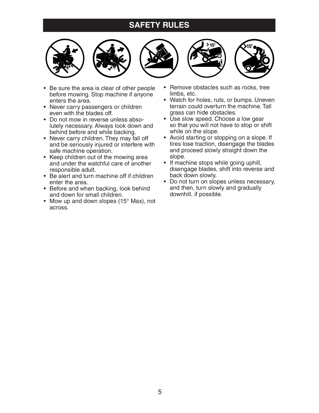 Electrolux AG15538A manual Safety Rules 