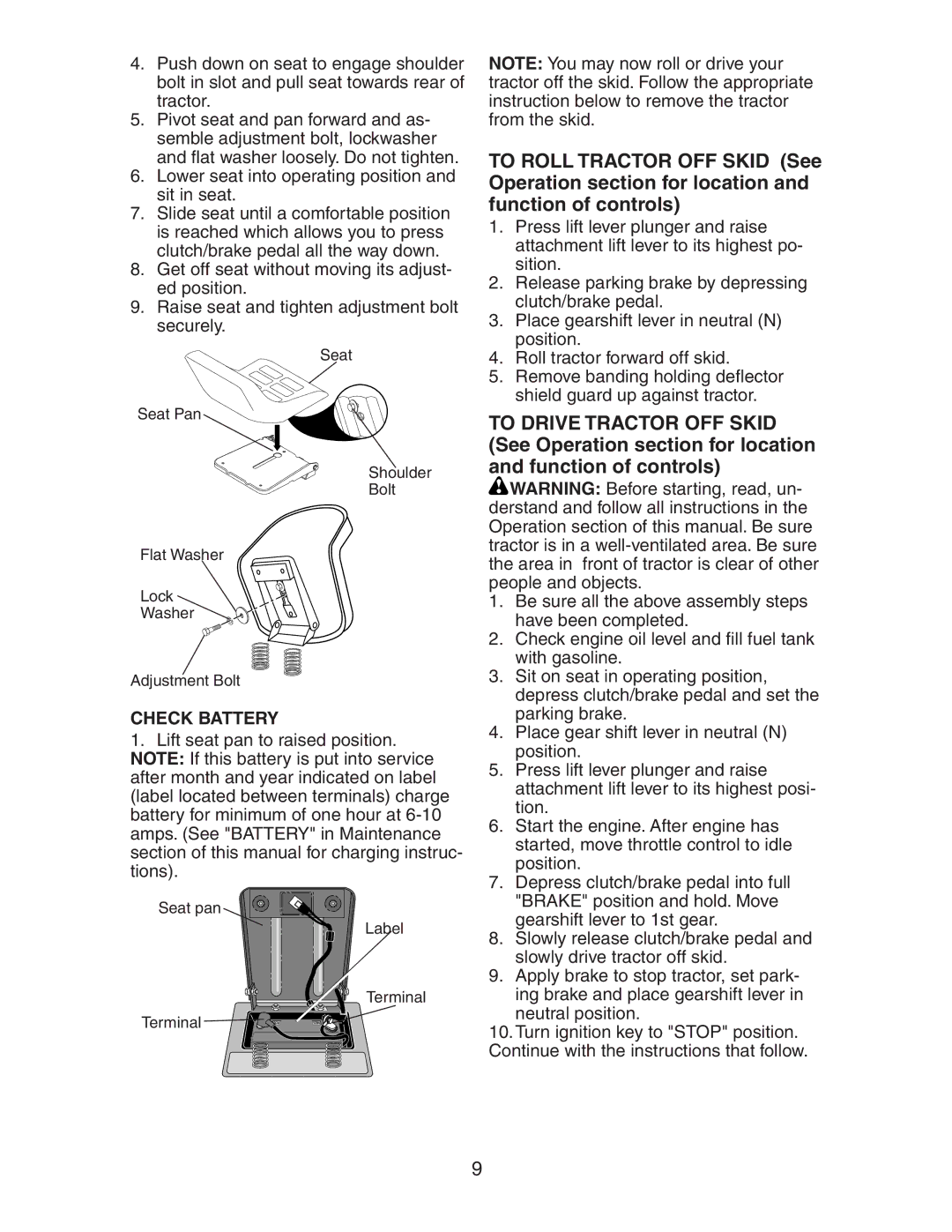 Electrolux AG15538A manual Check Battery 