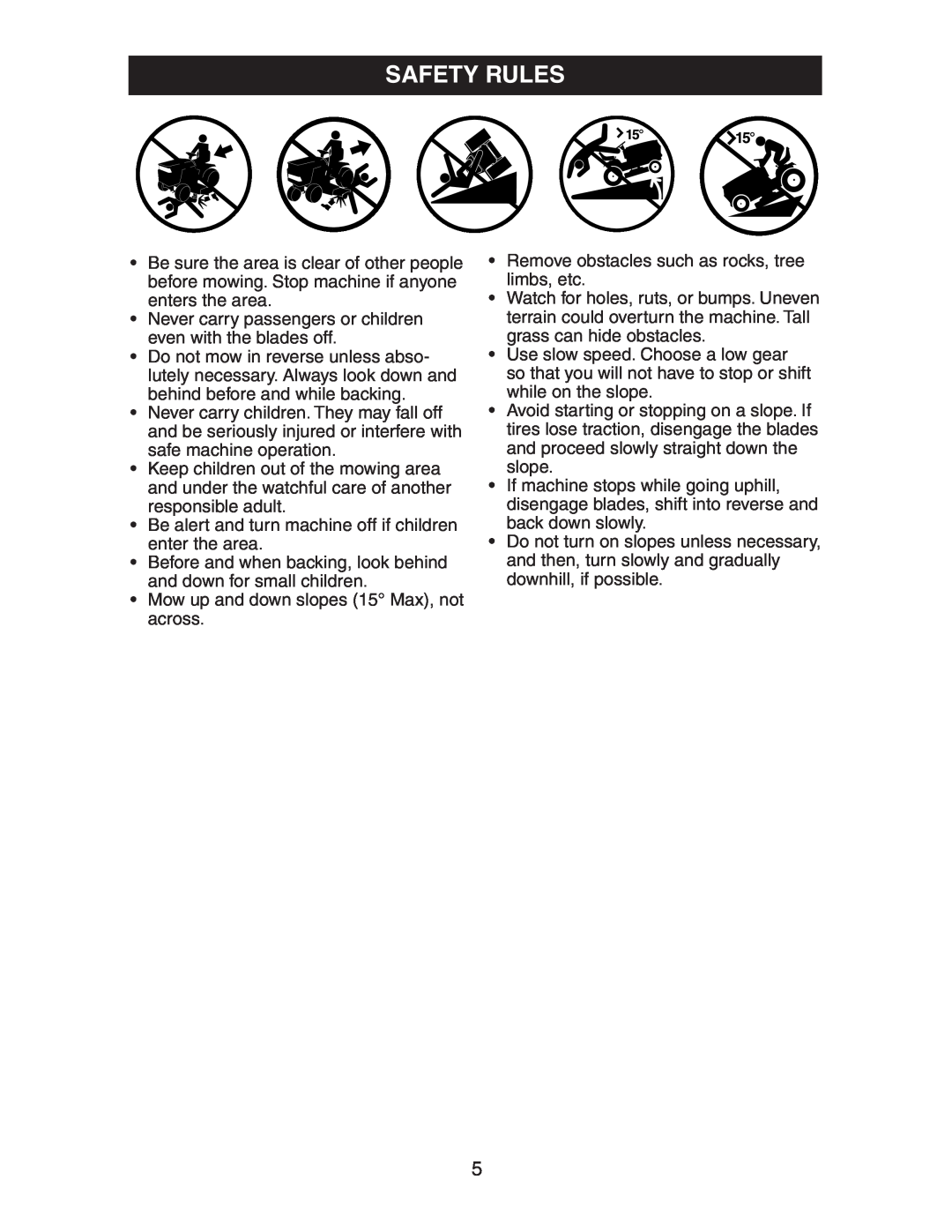 Electrolux AG15538A manual Safety Rules 
