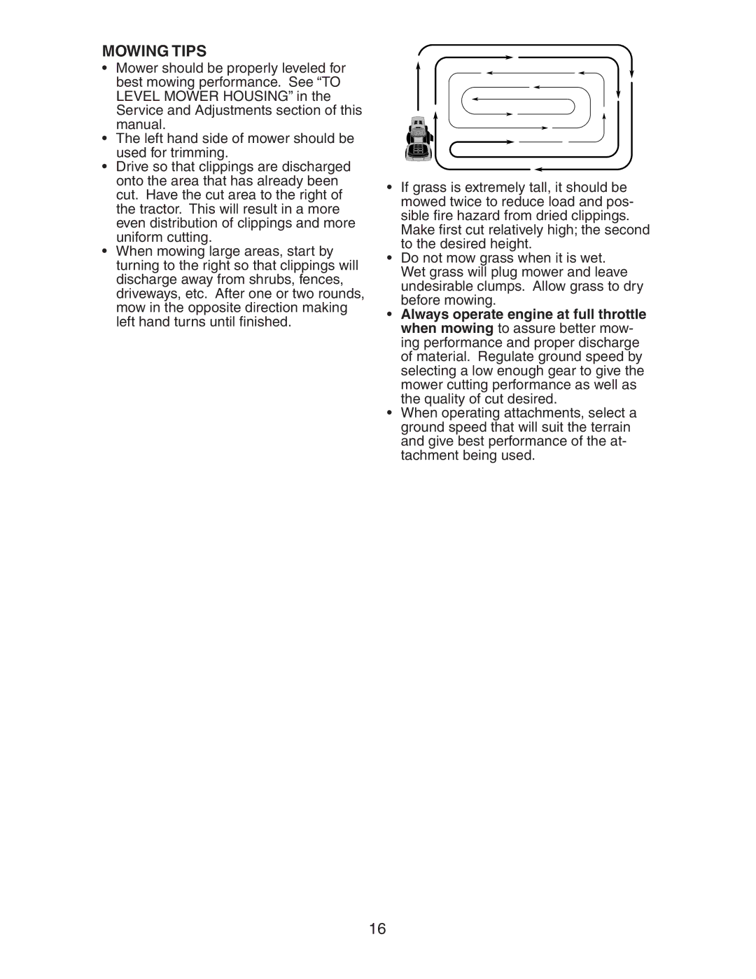 Electrolux AG17542STA manual Mowing Tips 