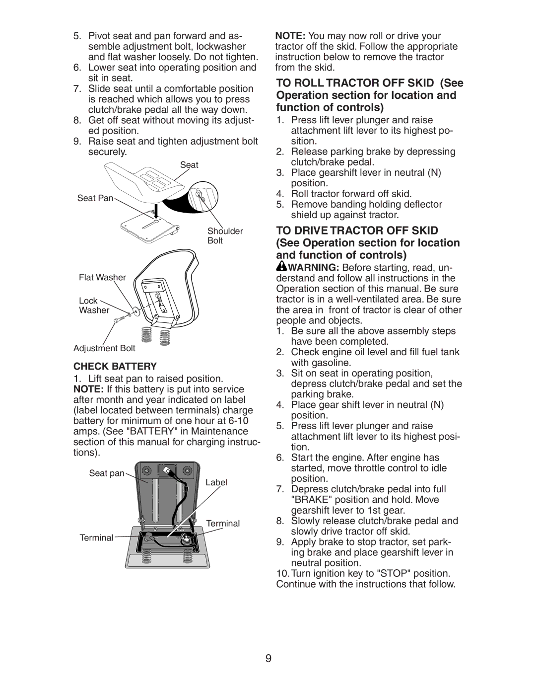 Electrolux AG17542STA manual Check Battery 