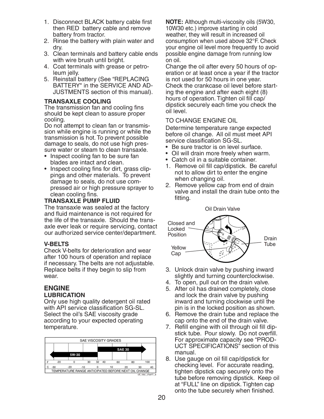 Electrolux AG22H42STA manual Engine, Transaxle Cooling, Transaxle Pump Fluid, Belts, Lubrication 