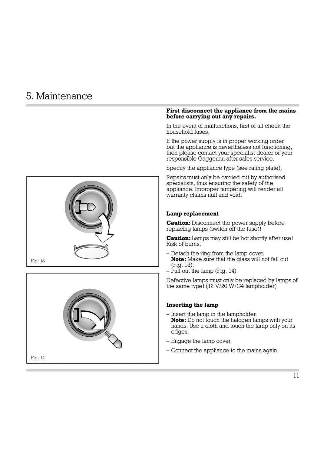 Electrolux AH 360-120 manual Maintenance 