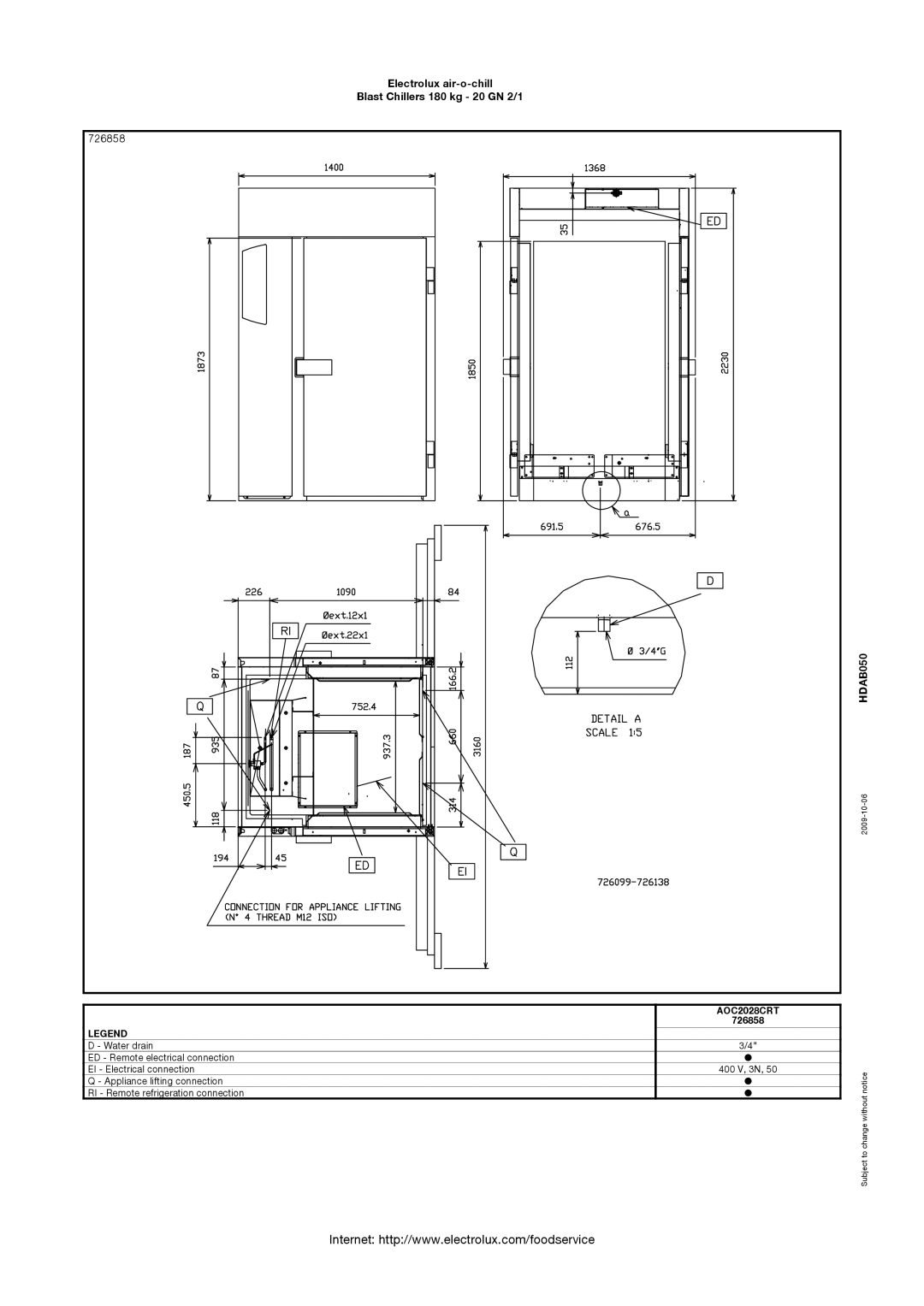 Electrolux AOC2028CRT, AOCP2028CR, 726857, 726858, 726784, AOC2028CRD manual 2009-10-06 