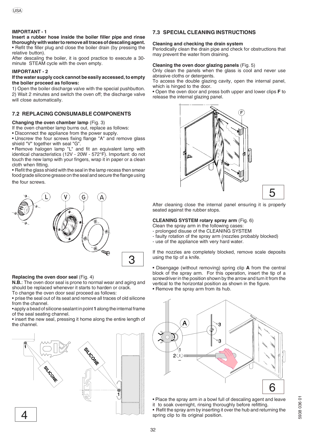 Electrolux AOS061E manual Special Cleaning Instructions, Replacing Consumable Components 