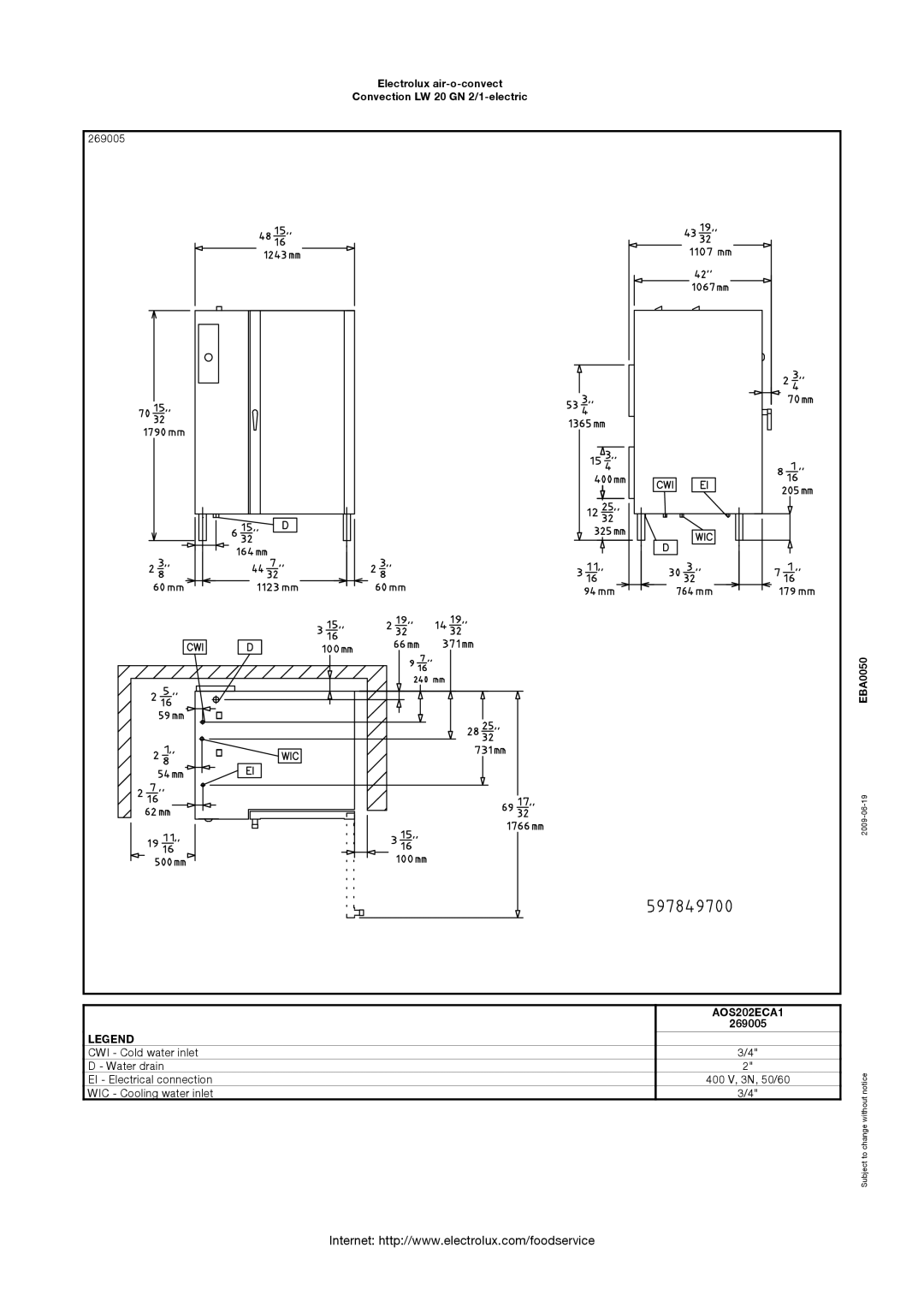 Electrolux AOS202ECA1 manual 269005 