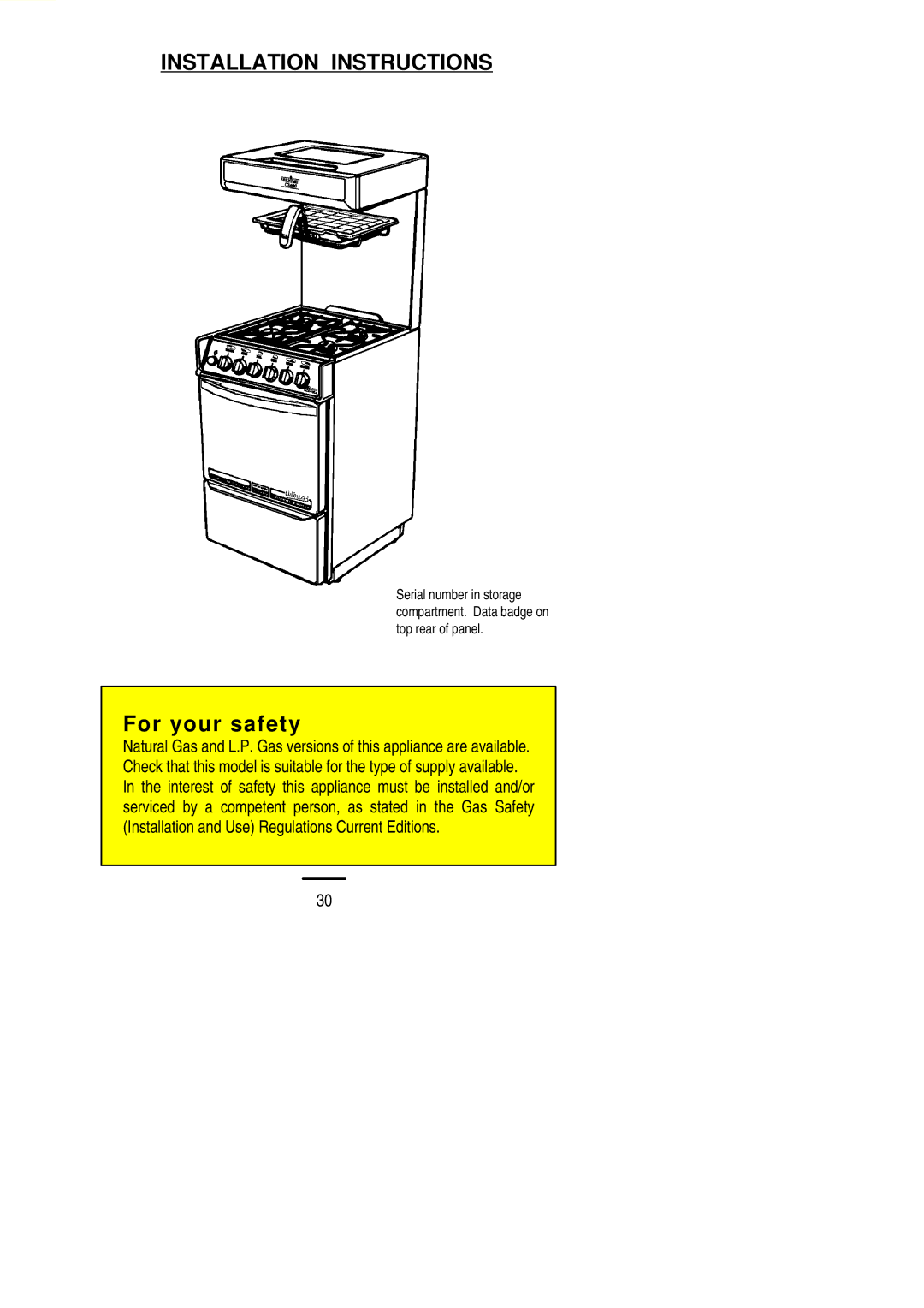 Electrolux ASTORIA3 installation instructions Installation Instructions 