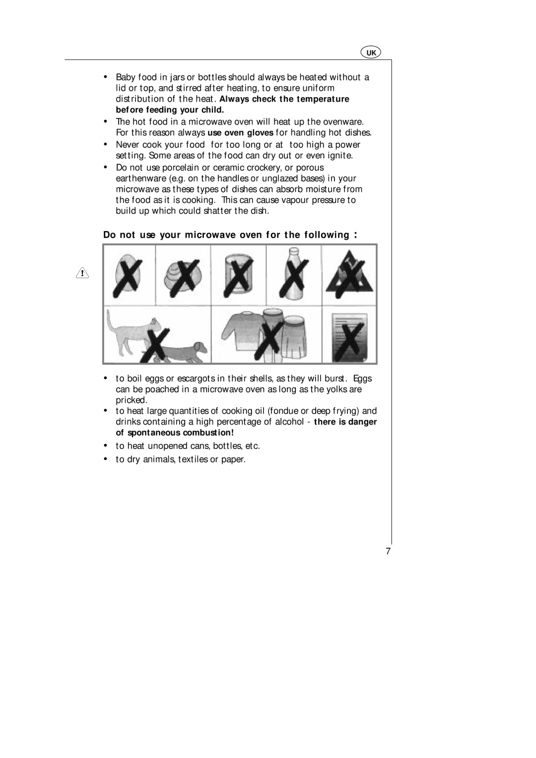 Electrolux AT 143 E, AT 143 U operating instructions Do not use your microwave oven for the following 