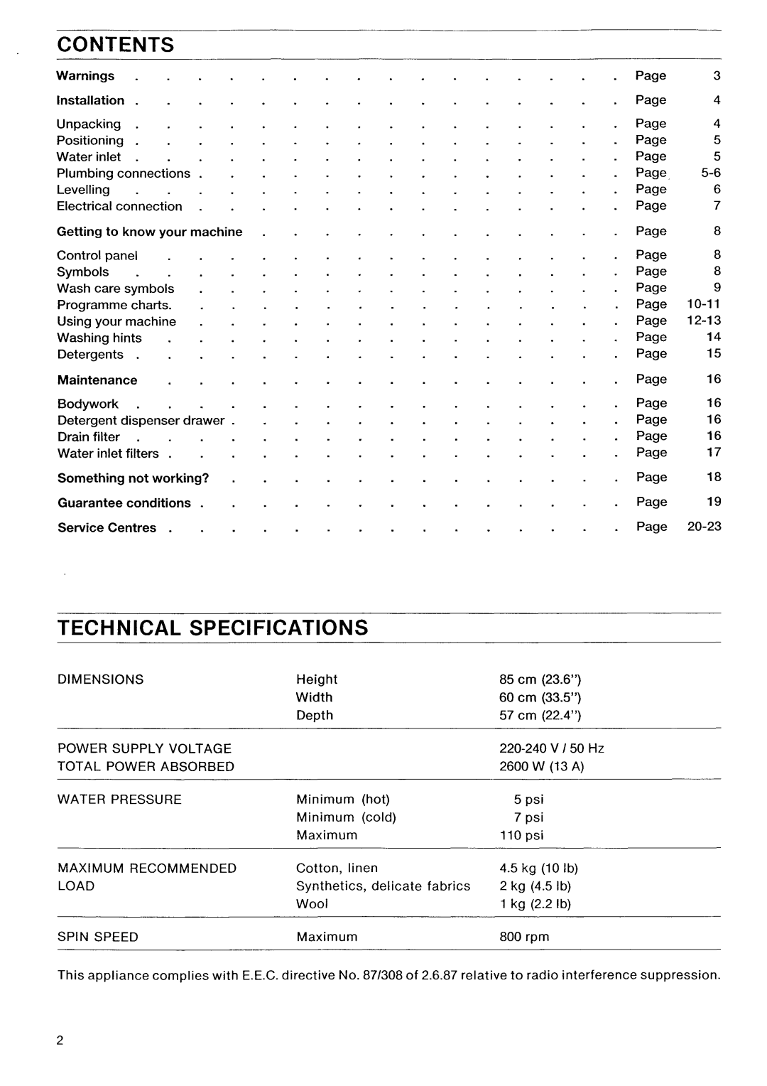 Electrolux AW 410 manual 