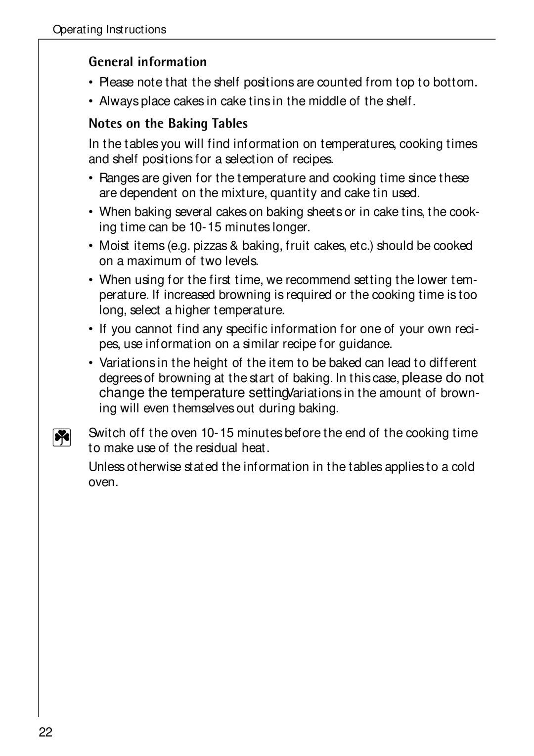 Electrolux B 2190 manual General information 