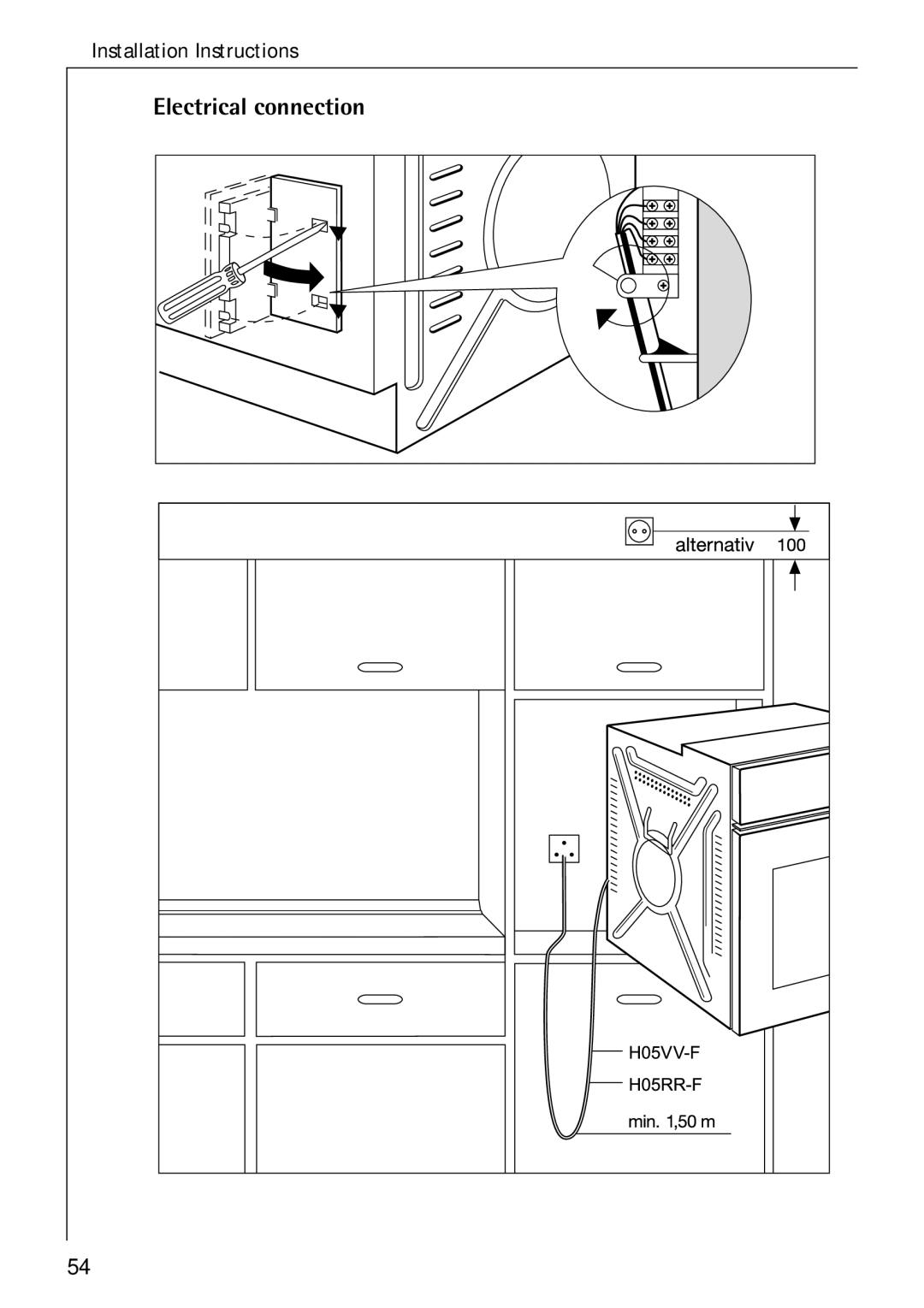 Electrolux B 4140 manual Electrical connection 