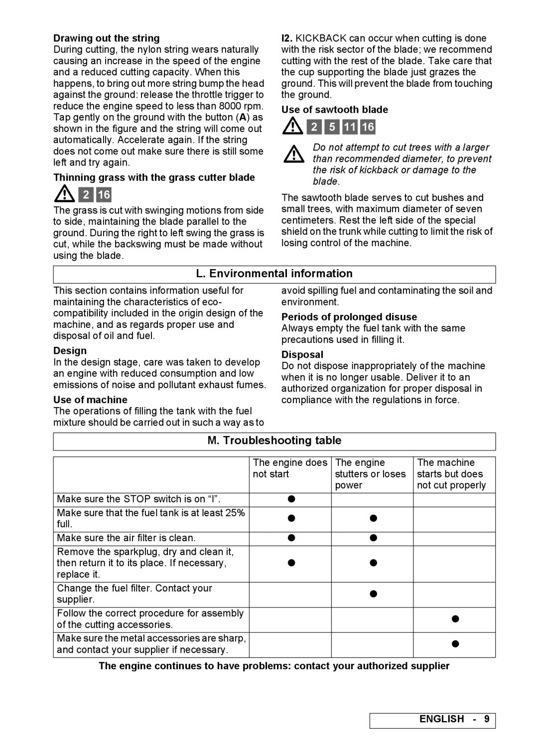 Electrolux B 422X BP, B 522X BP, B 462X BP manual Environmental information, Troubleshooting table 