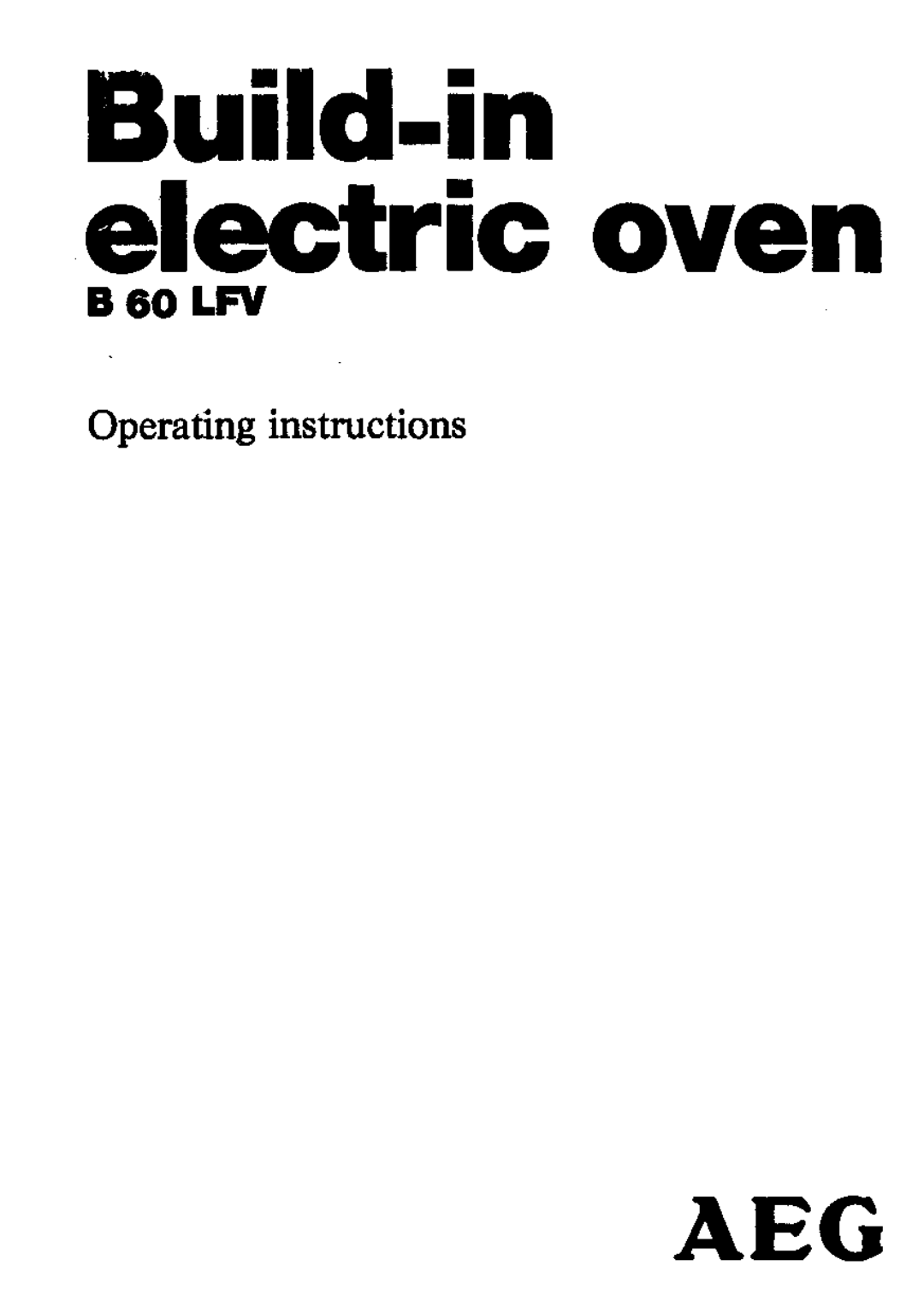 Electrolux B 60 LFV manual 