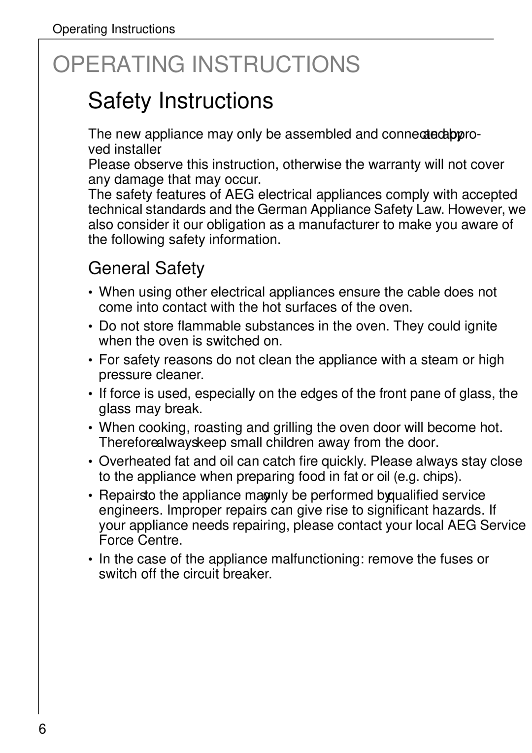 Electrolux B 81005 manual Safety Instructions, General Safety 