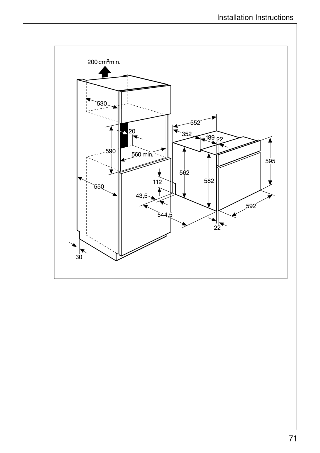 Electrolux B 81005 manual Installation Instructions 