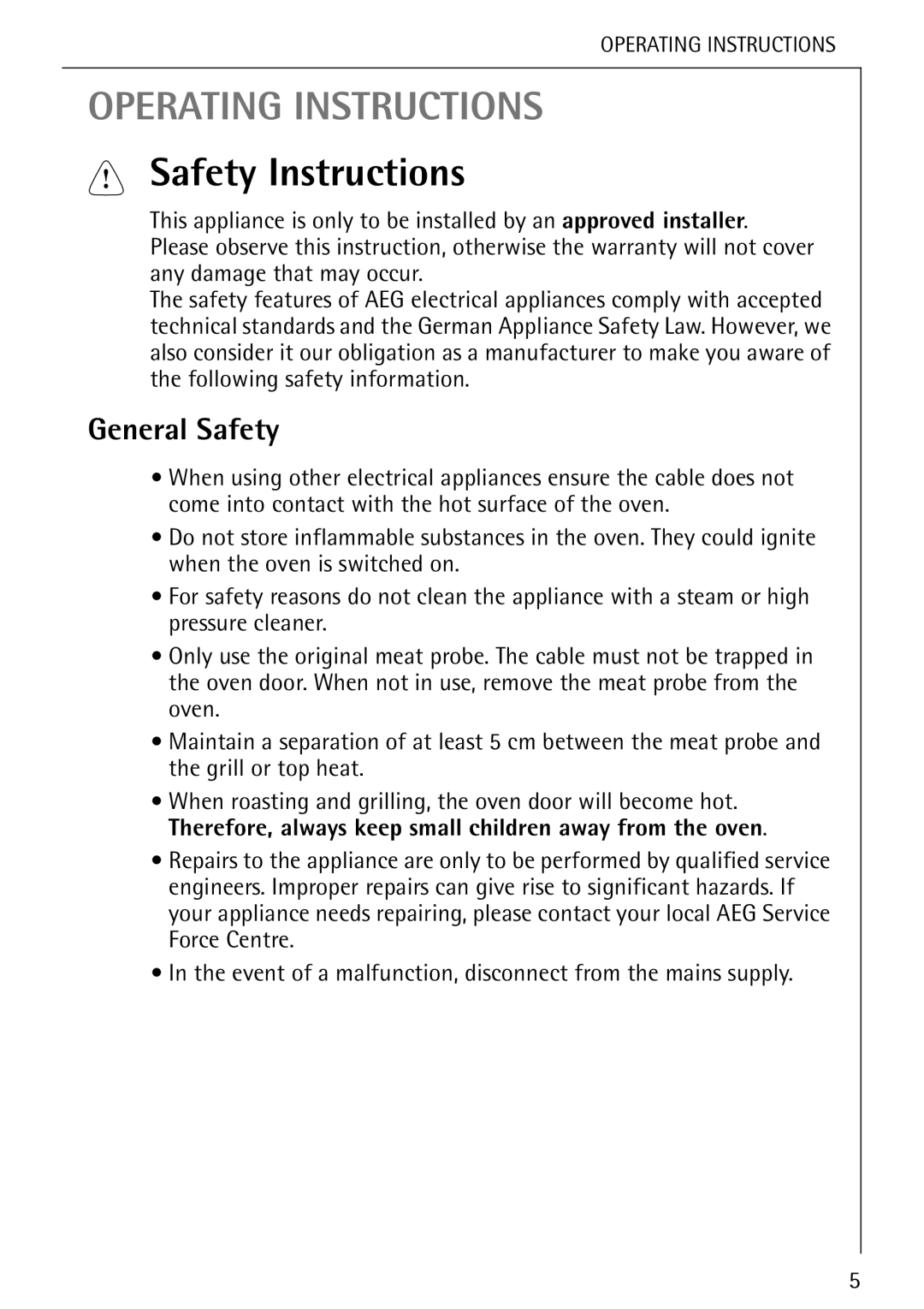 Electrolux B 8139-4-m manual Safety Instructions, General Safety 