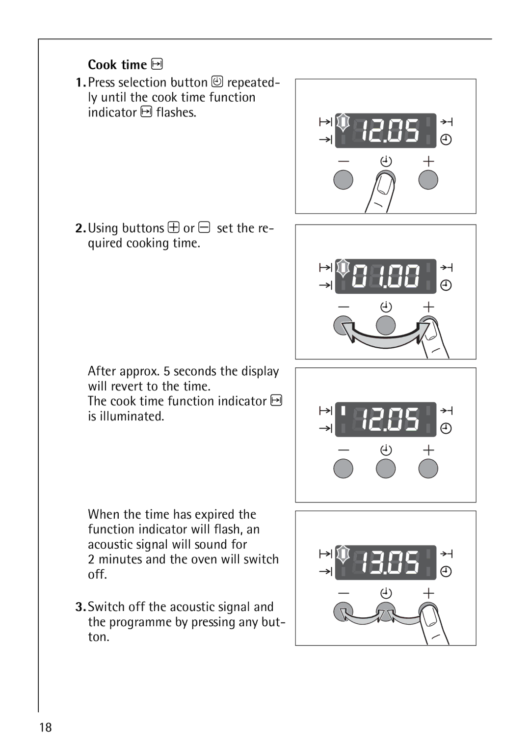 Electrolux B1100-3 manual Cook time d 