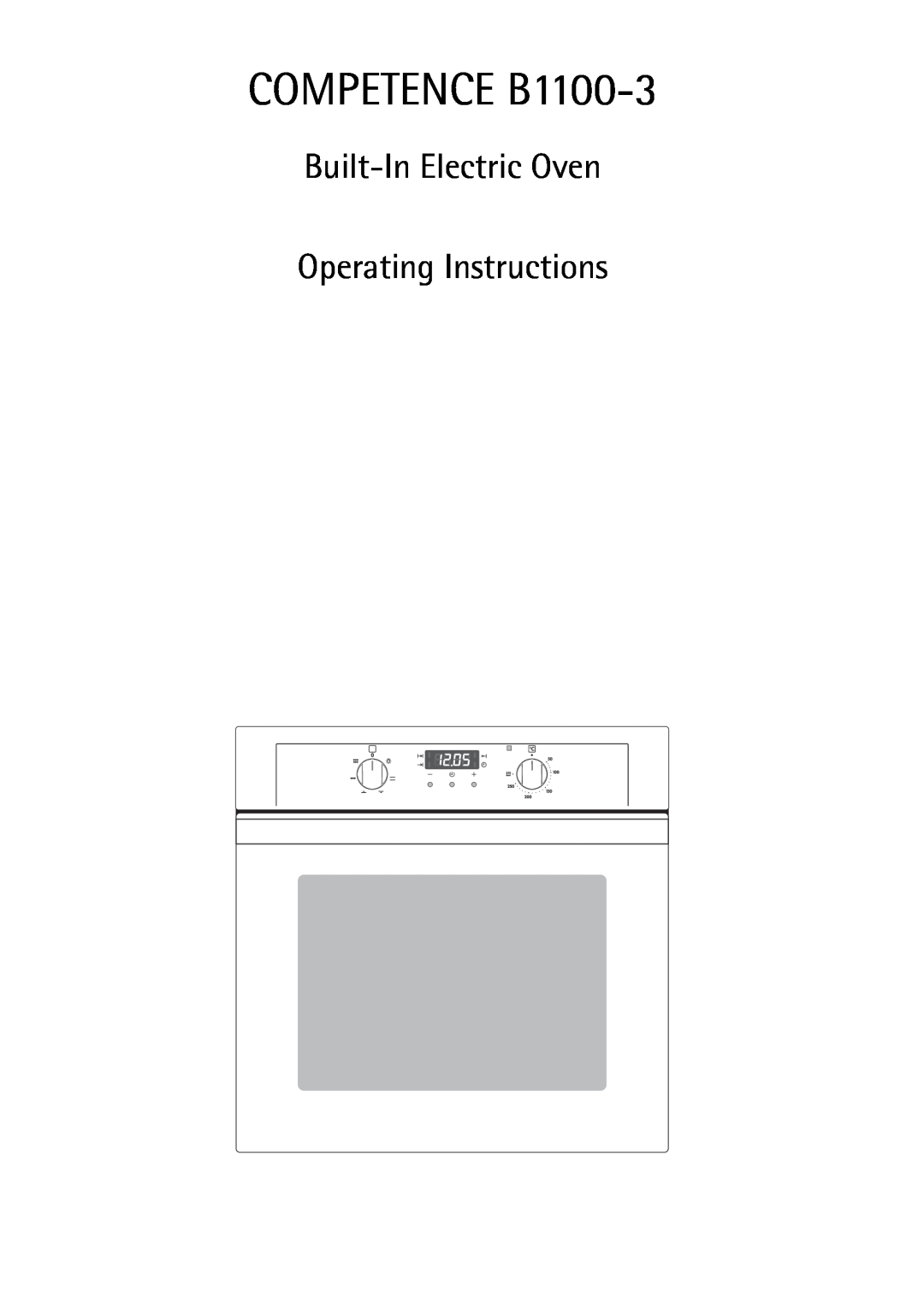 Electrolux manual COMPETENCE B1100-3, Built-In Electric Oven Operating Instructions 