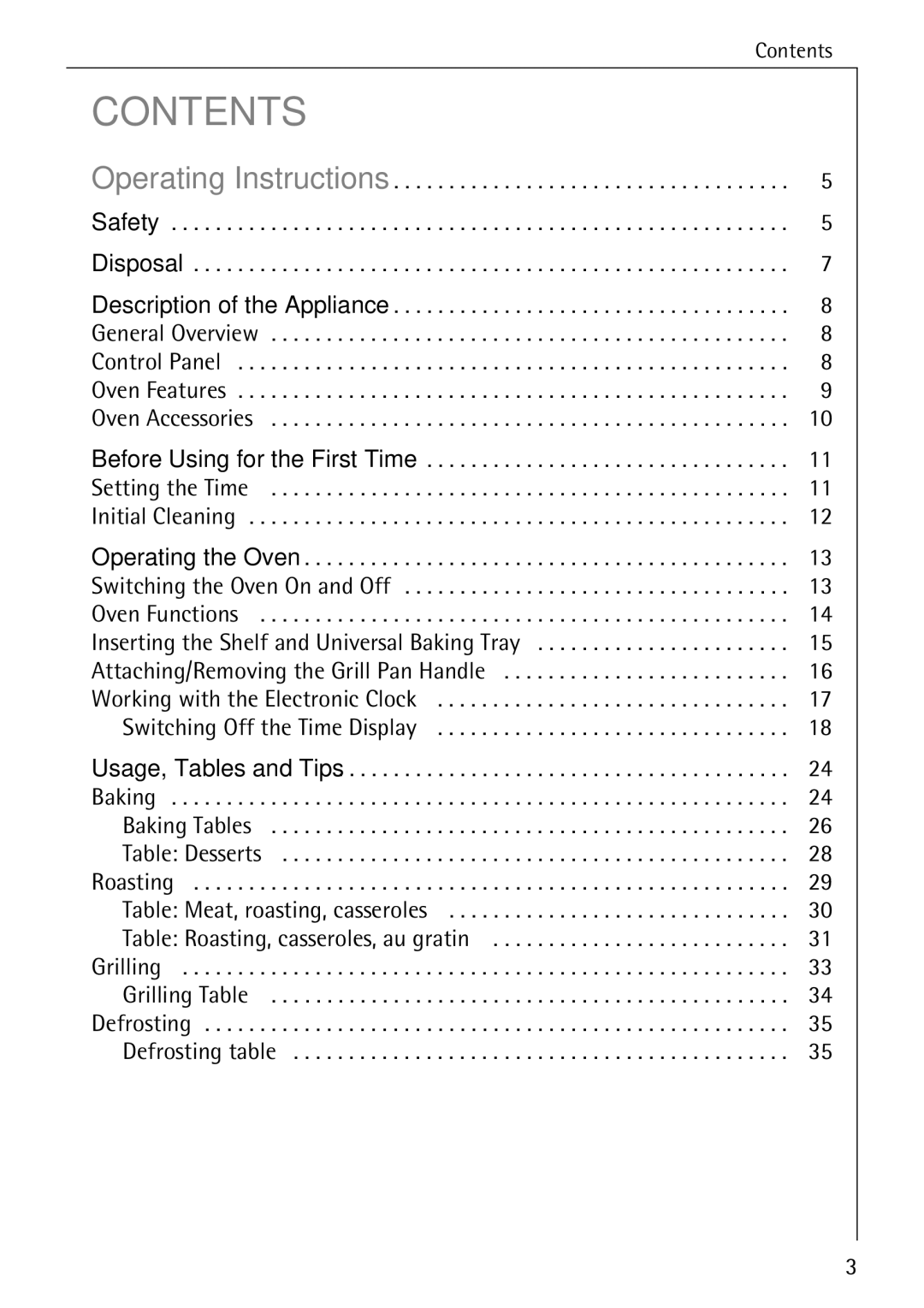 Electrolux B1180-1 manual Contents 