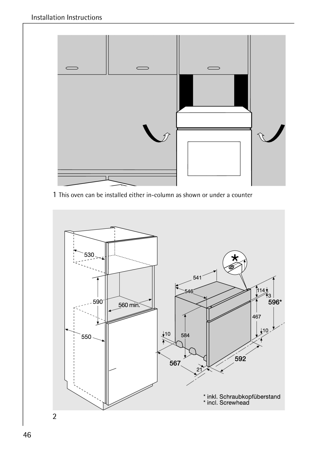 Electrolux B1180-1 manual Installation Instructions 