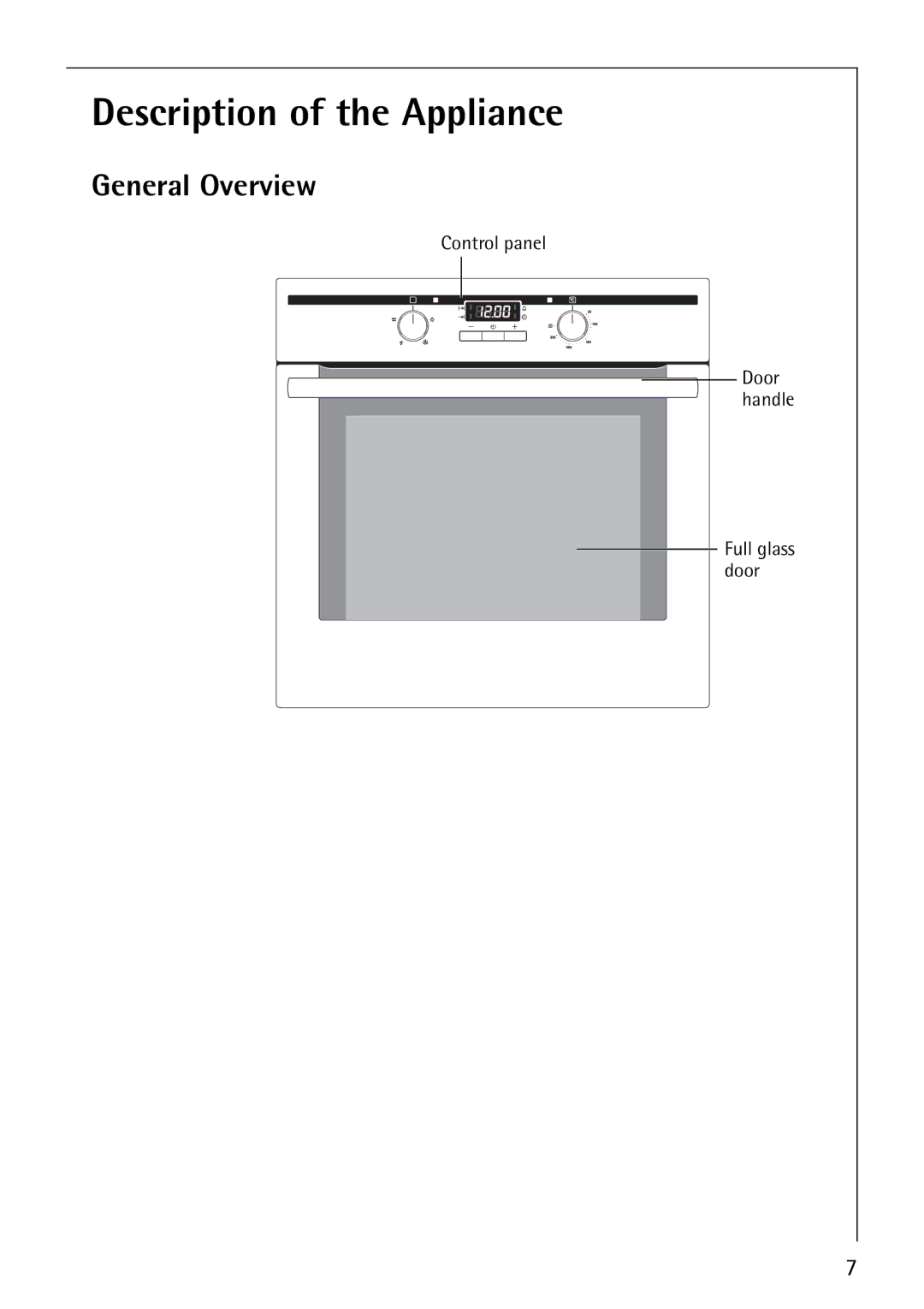 Electrolux B1180-4 manual Description of the Appliance, General Overview 