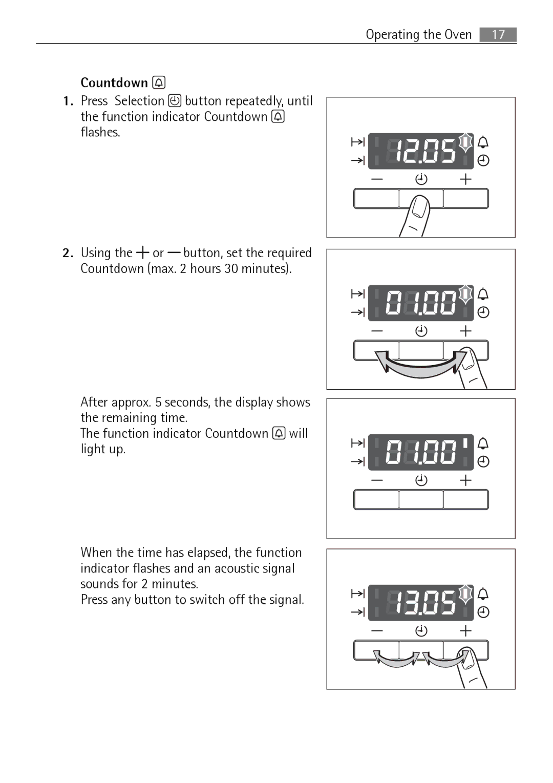 Electrolux B2100-5 user manual Press any button to switch off the signal 