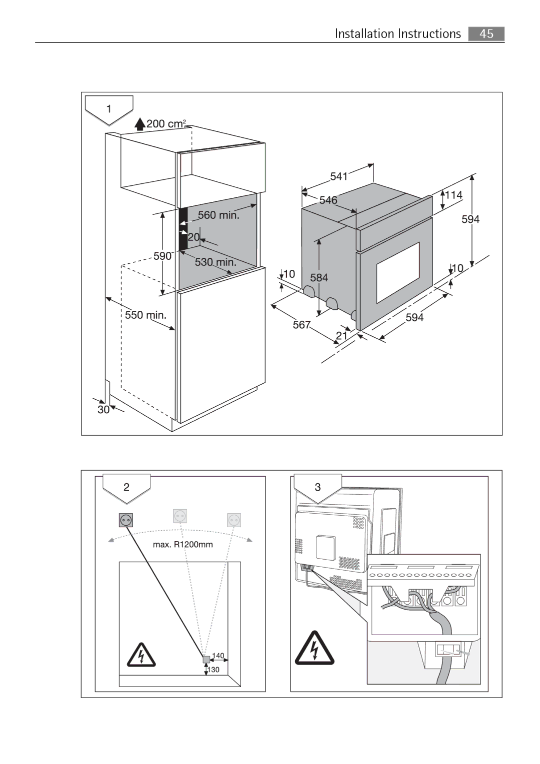 Electrolux B2100-5 user manual Installation Instructions 