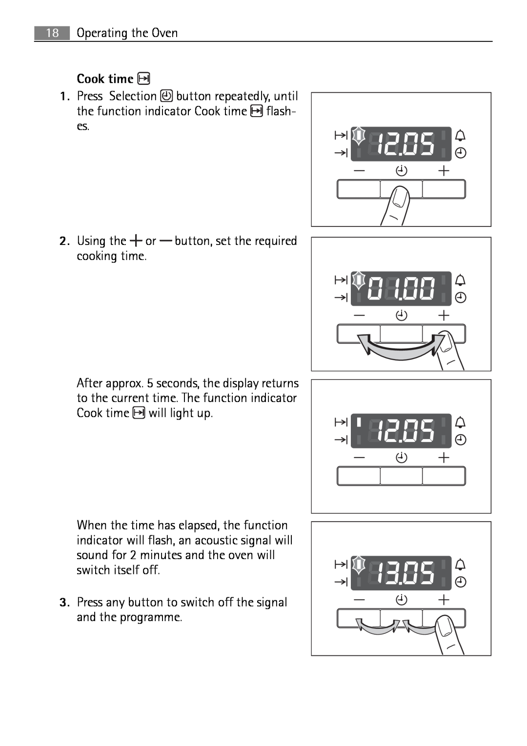 Electrolux B2100-5 user manual Operating the Oven, Cook time 