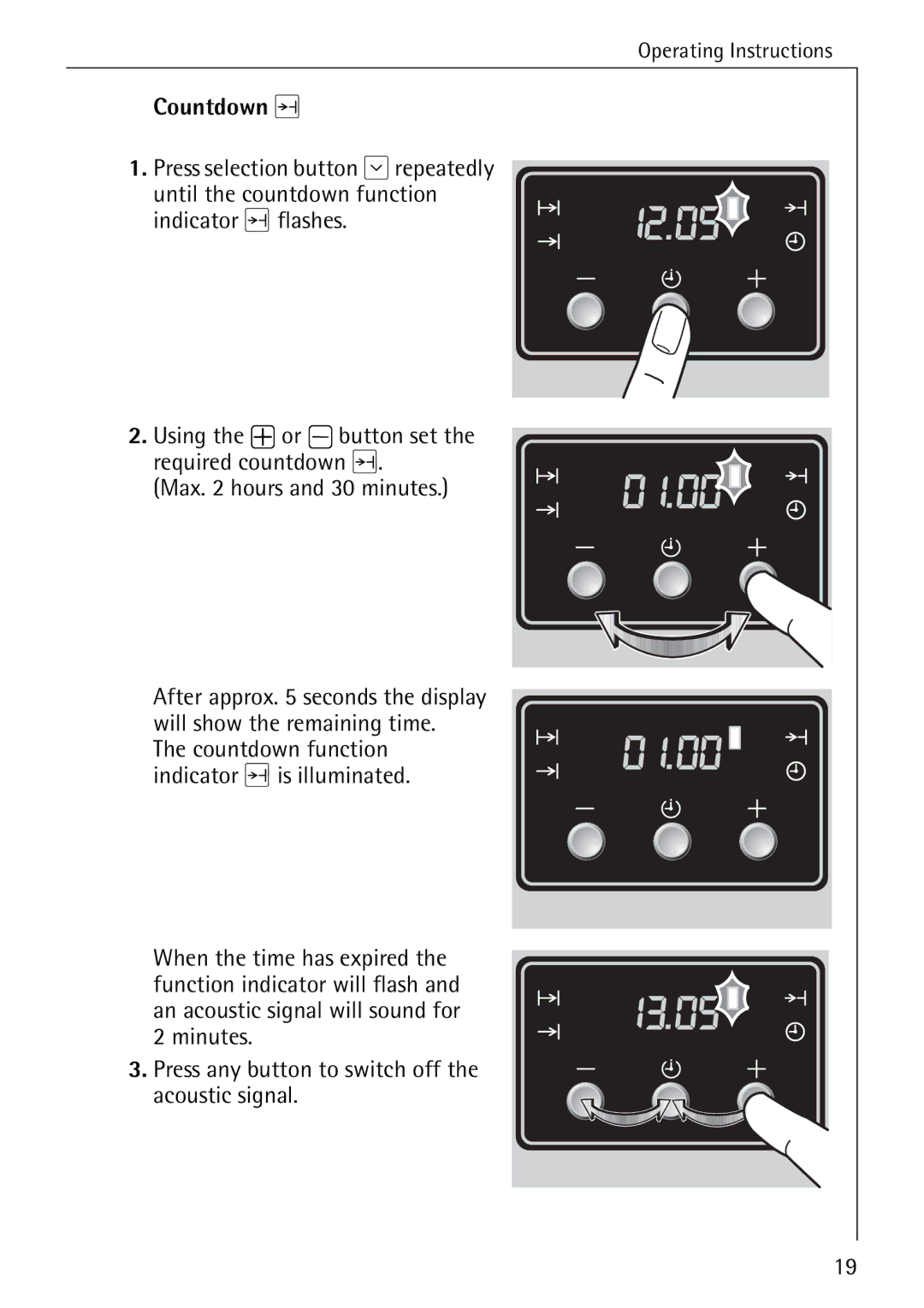 Electrolux B2190-1 manual Countdown 