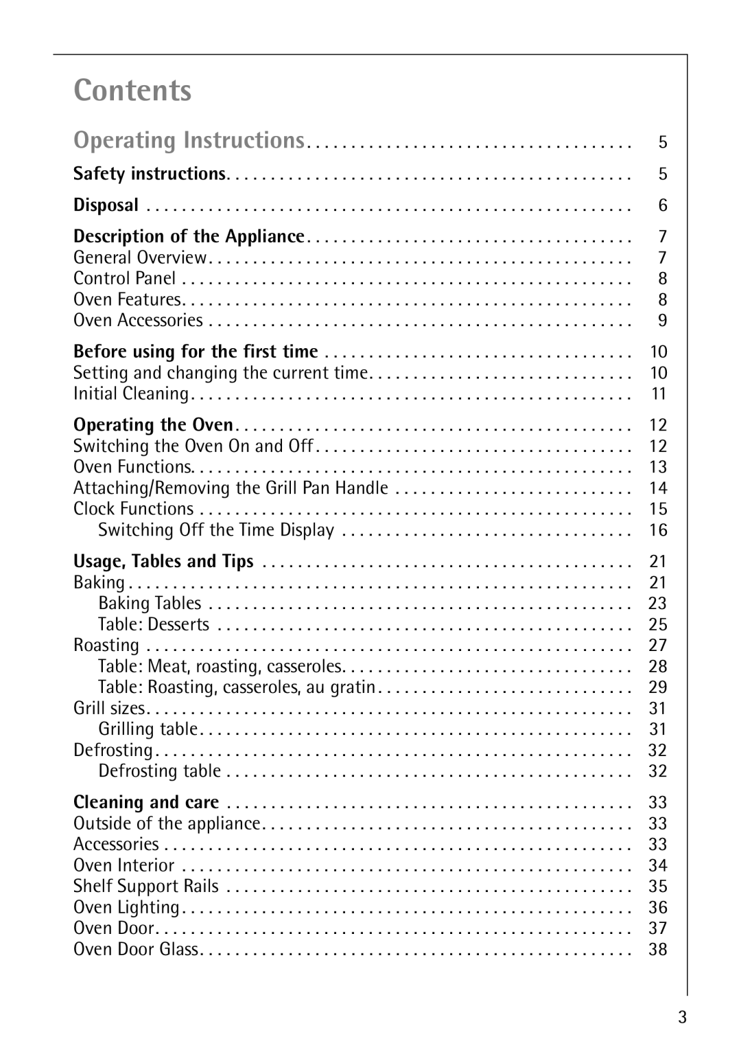 Electrolux B3101-4 manual Contents 