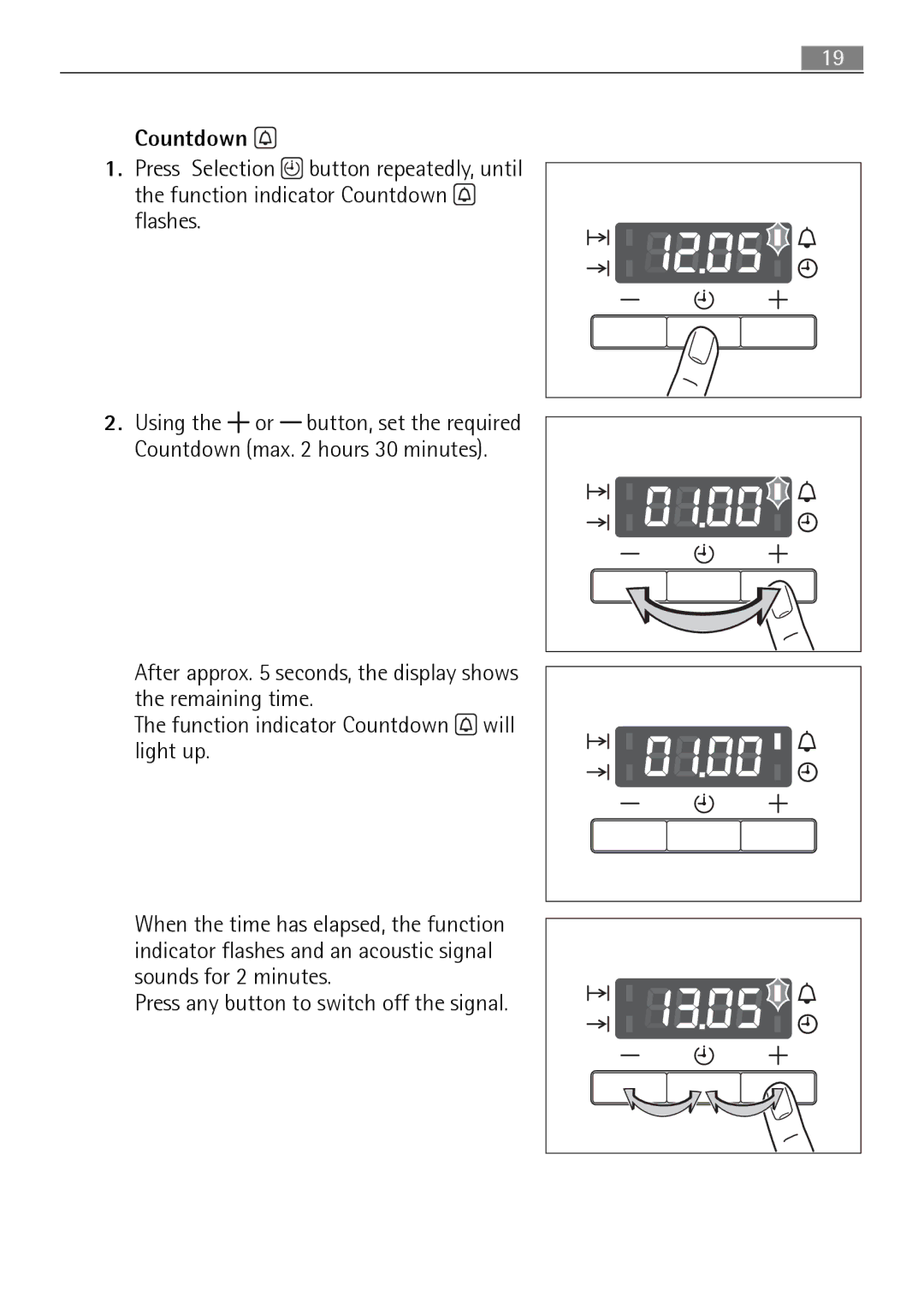 Electrolux B3101-5 user manual Press any button to switch off the signal 