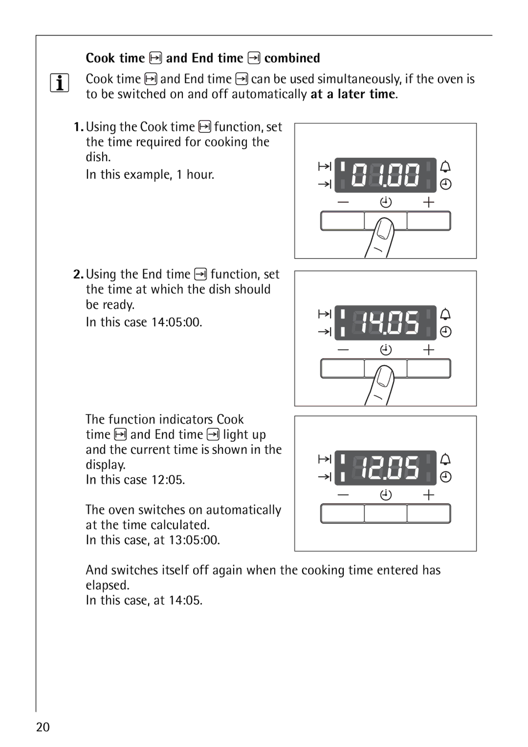 Electrolux B3150-4 manual Cook time and End time combined 