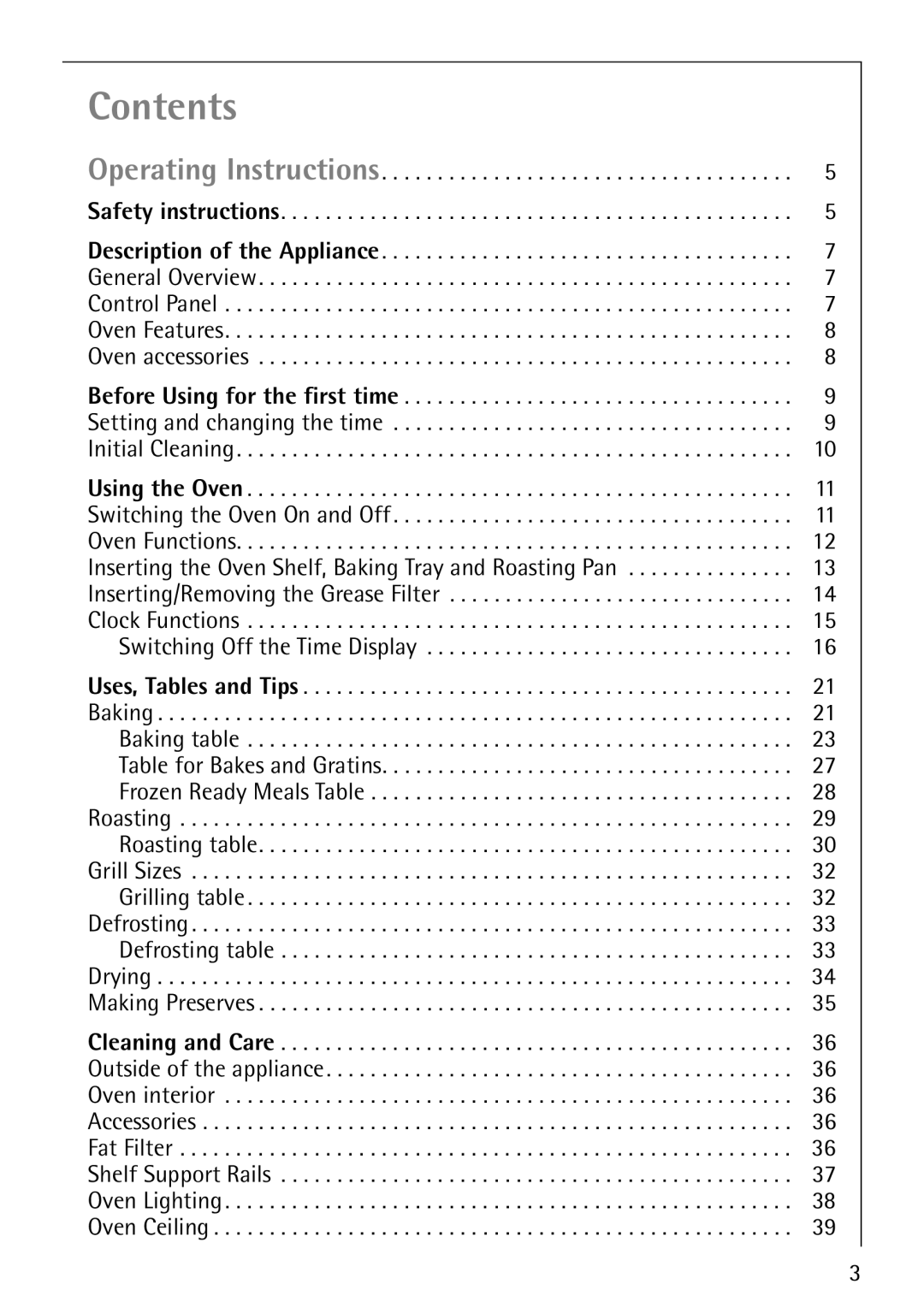 Electrolux B3150-4 manual Contents 