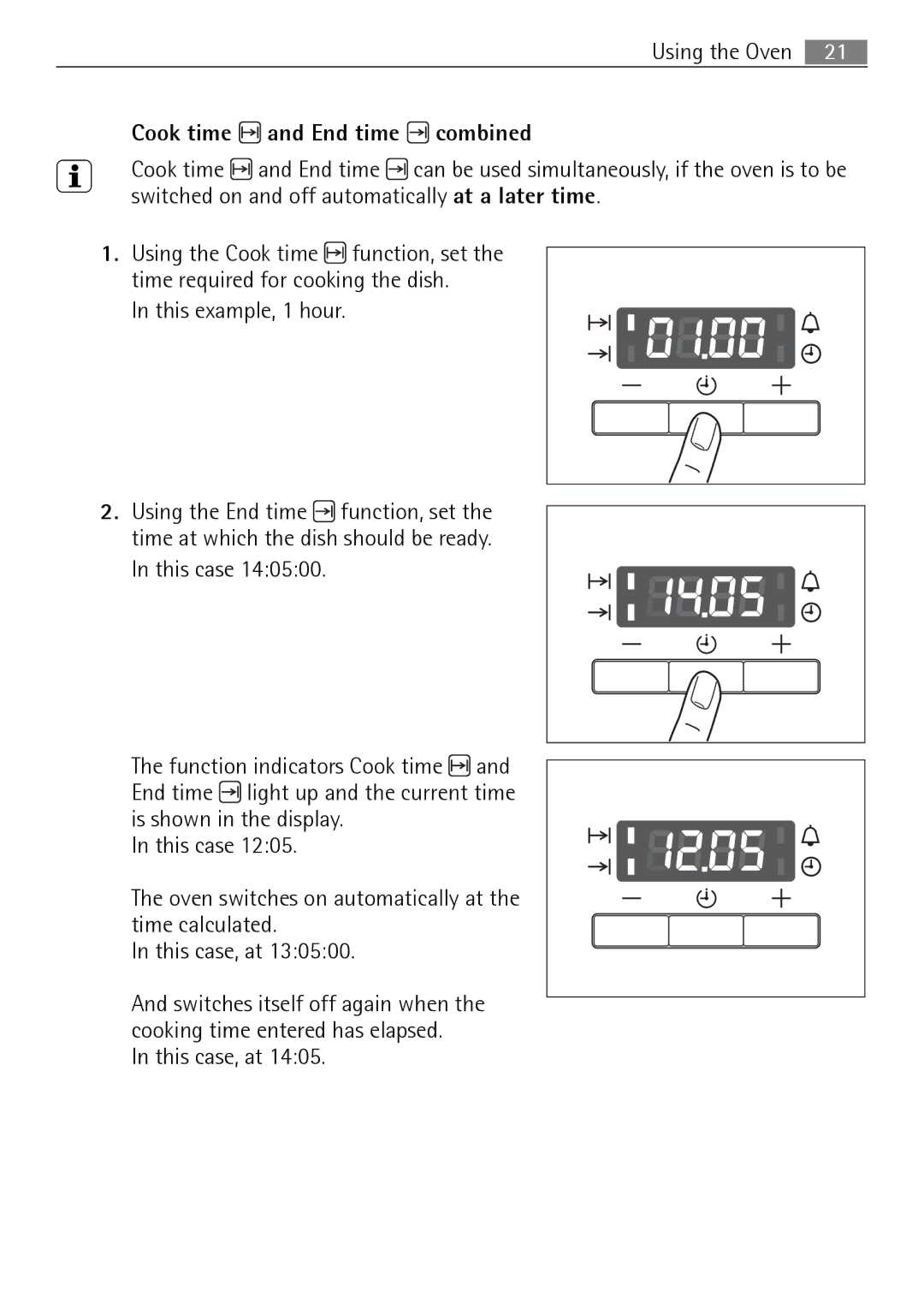 Electrolux B3150-5 user manual Cook time and End time combined 