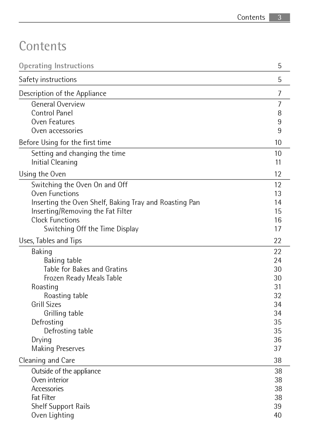 Electrolux B3150-5 user manual Contents 