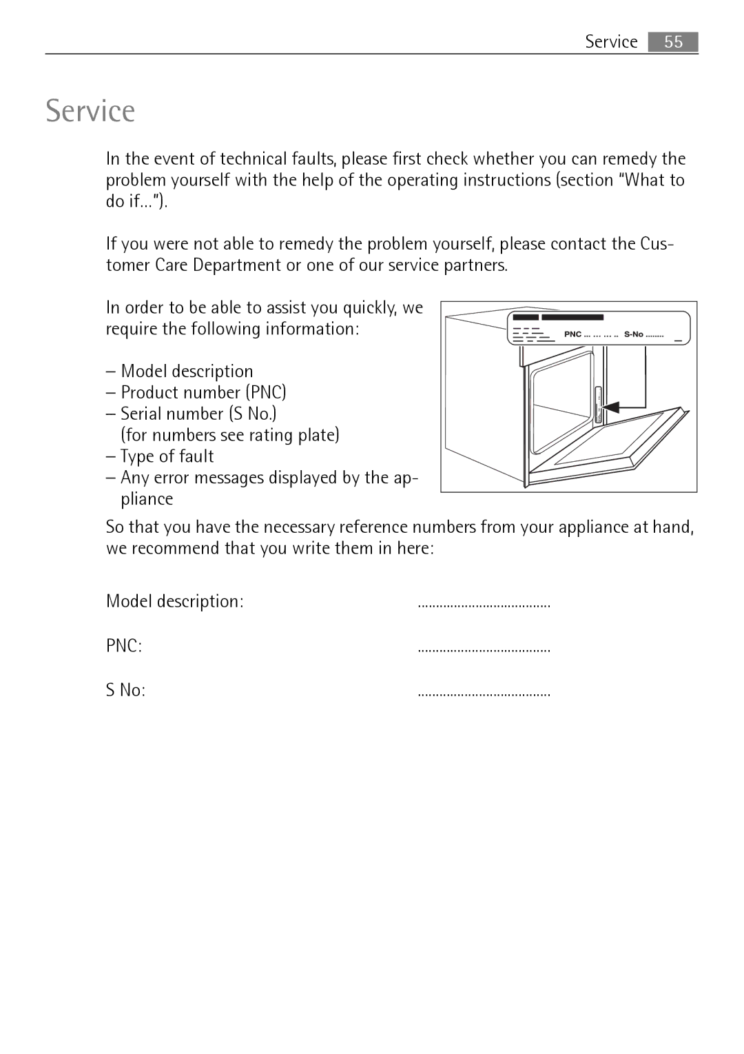 Electrolux B3150-5 user manual Service 