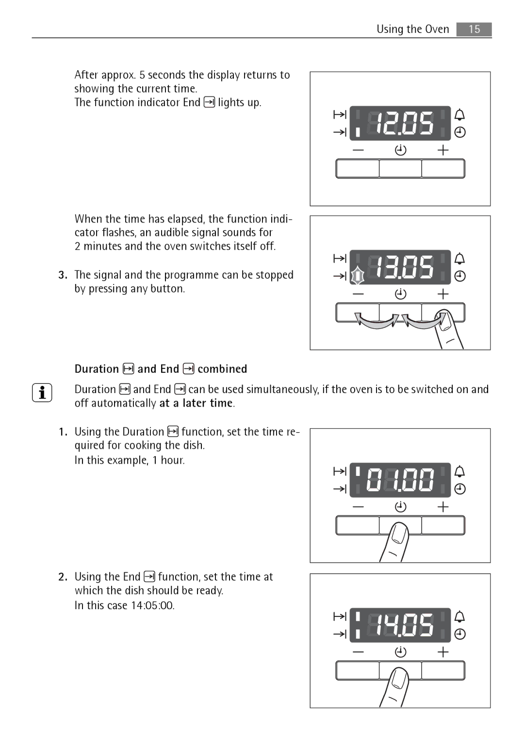 Electrolux B3151-5 user manual Duration and End combined 