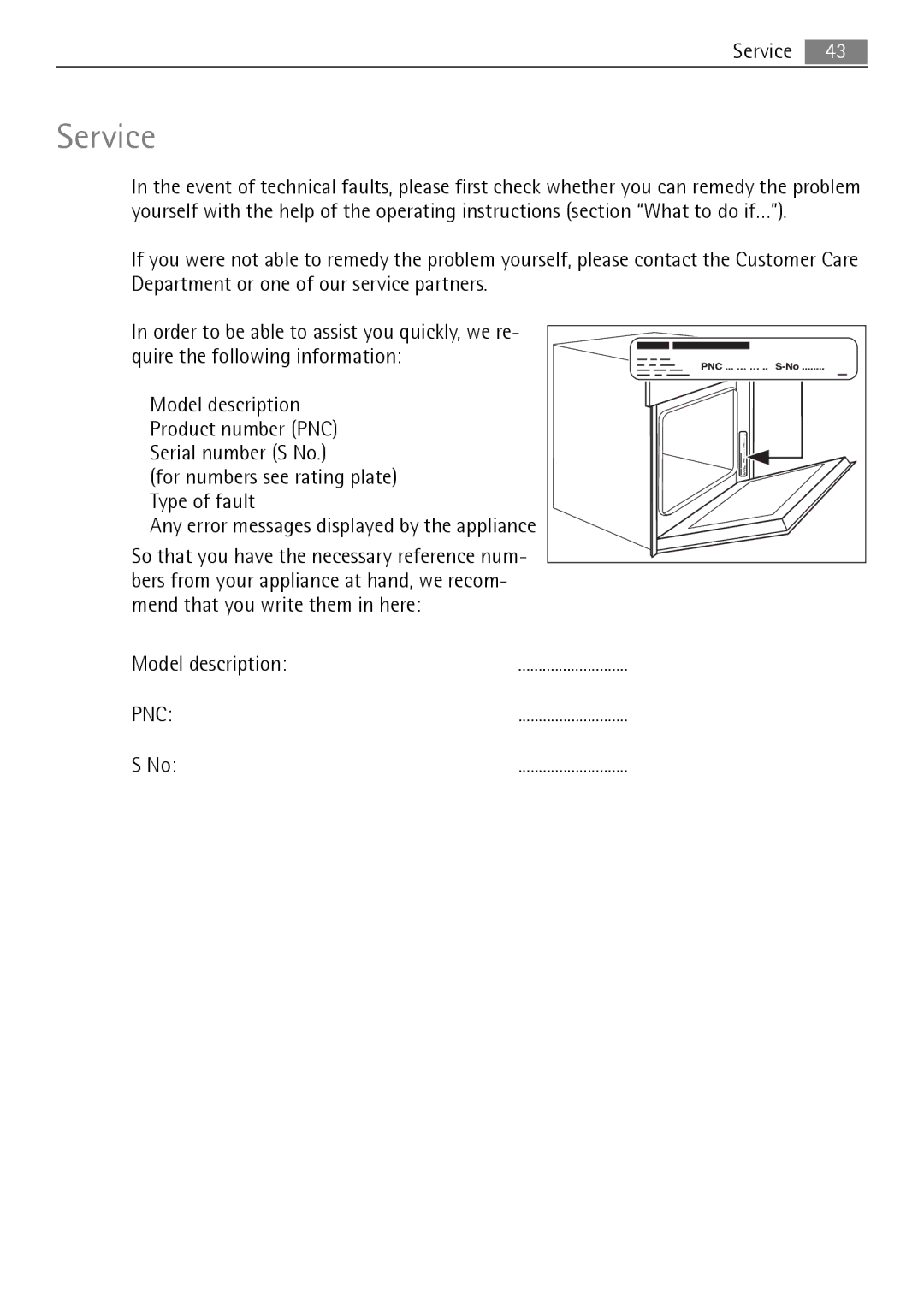 Electrolux B3151-5 user manual Service 