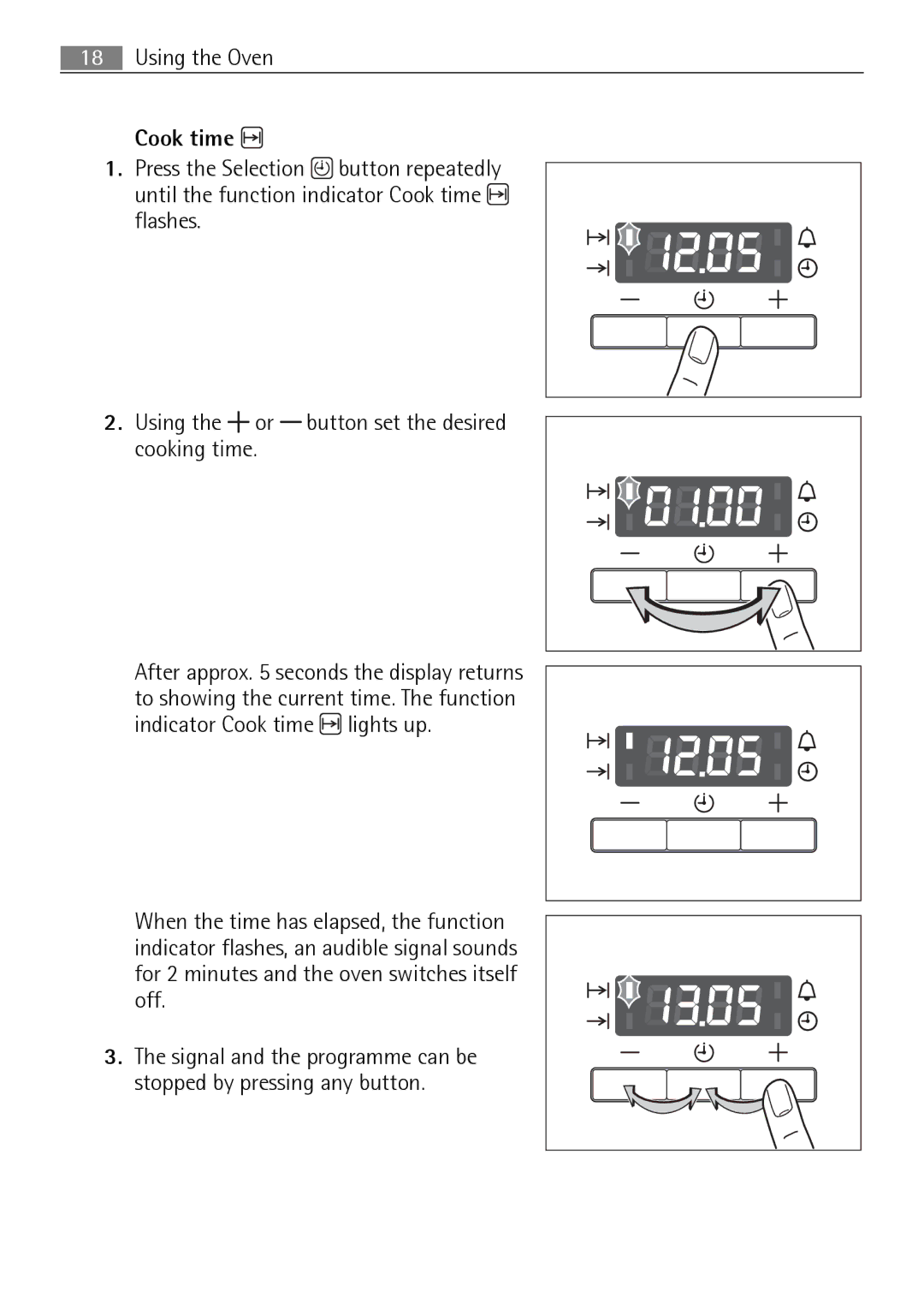 Electrolux B3301-5 user manual Cook time 