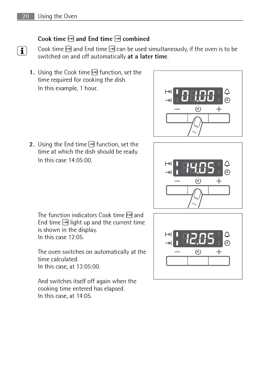 Electrolux B3301-5 user manual Cook time and End time combined 