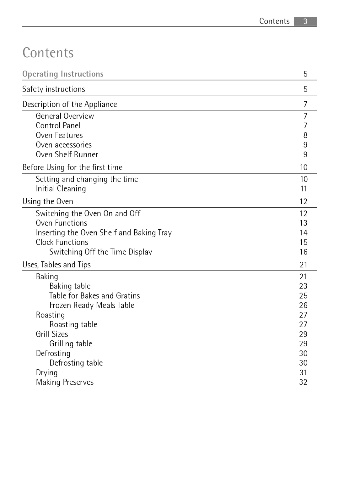 Electrolux B3301-5 user manual Contents 