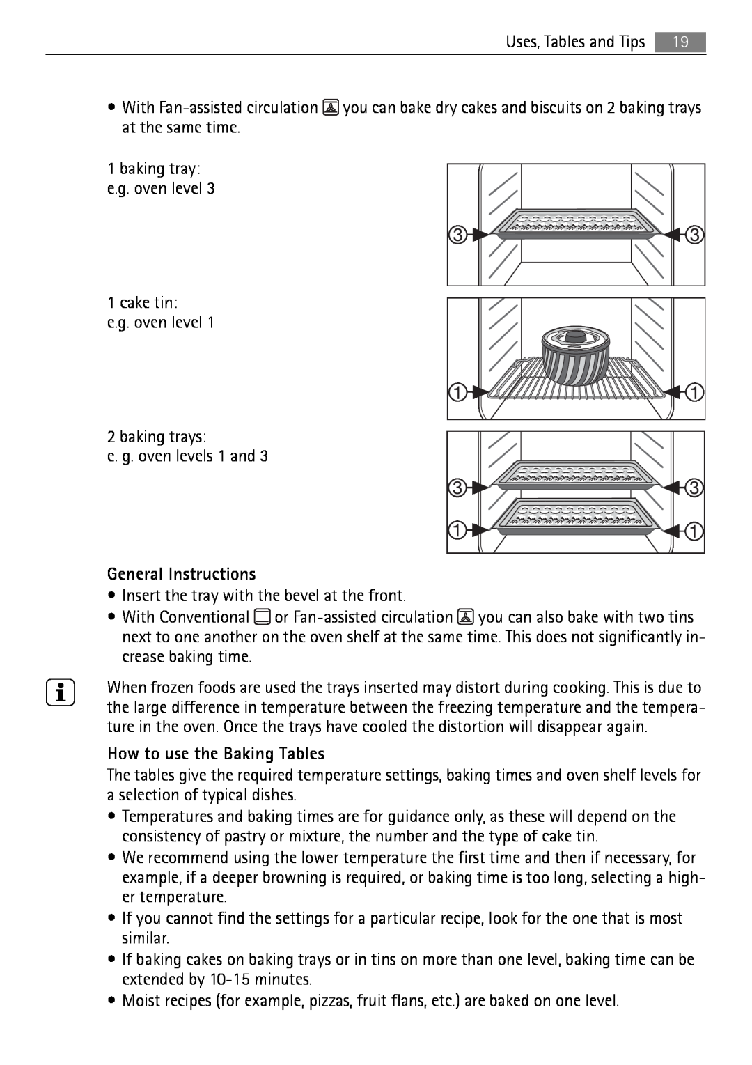 Electrolux B3741-5 user manual General Instructions, How to use the Baking Tables 