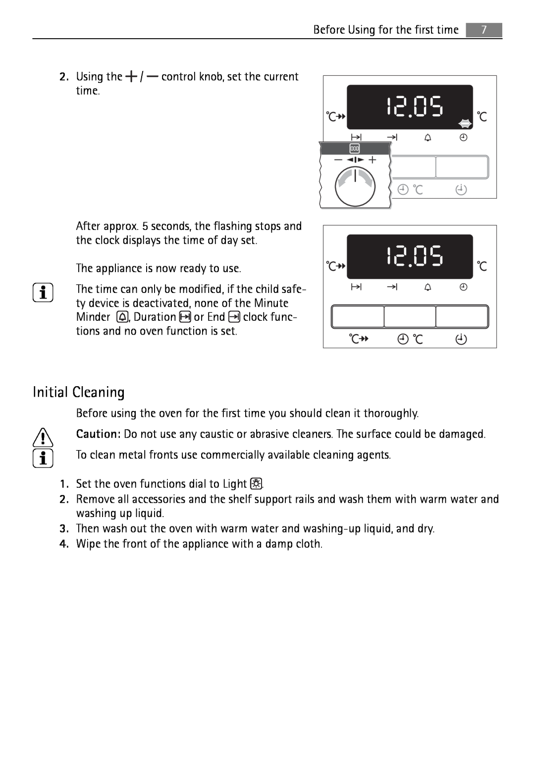 Electrolux B3741-5 user manual Initial Cleaning 