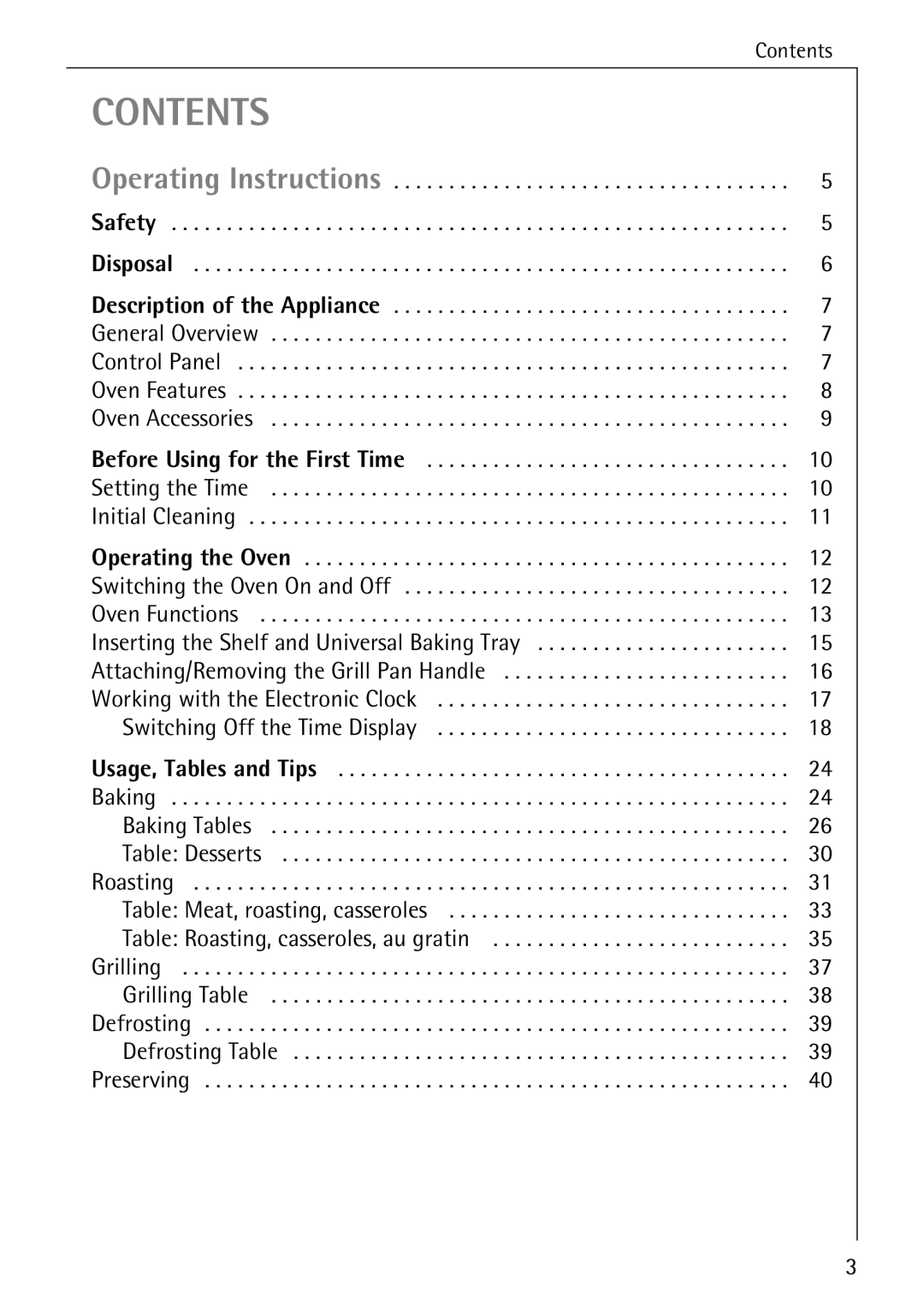 Electrolux B4100-1 manual Contents 